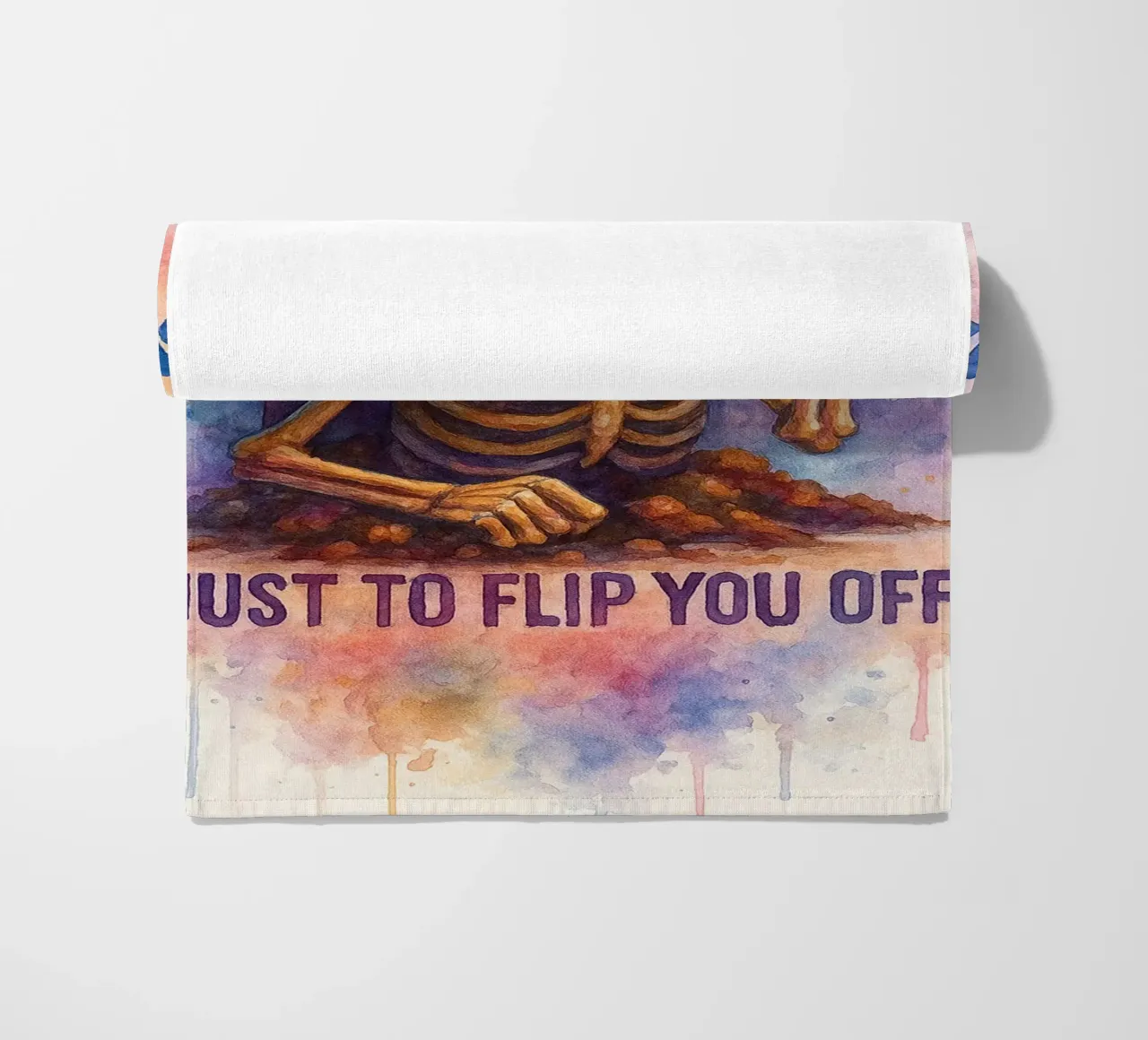 skeleton back from the dead beach towel by wadasx
