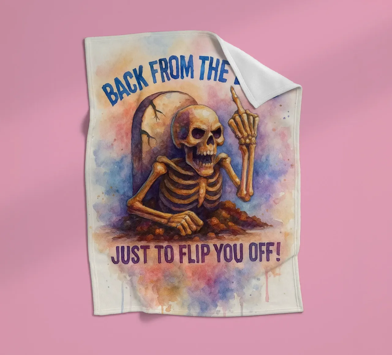 skeleton back from the dead fleece blanket by wadasx
