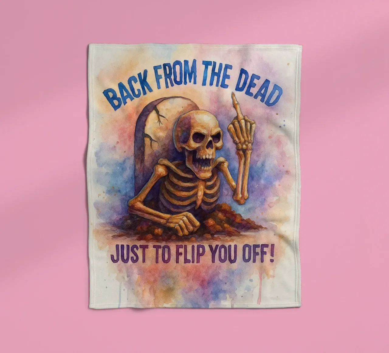 skeleton back from the dead fleece blanket by wadasx