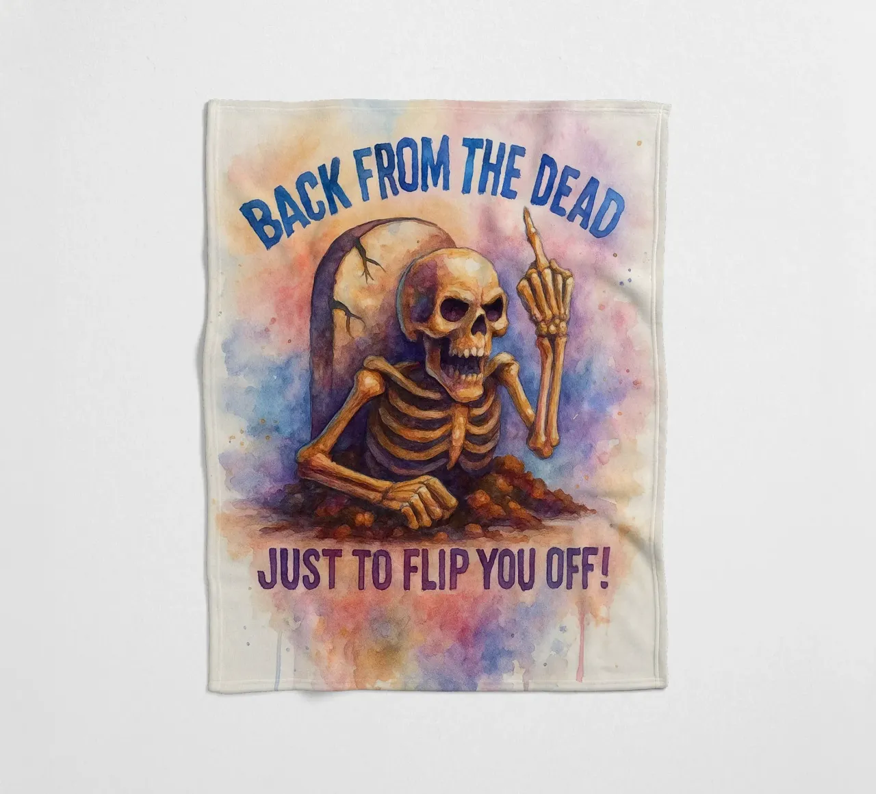 skeleton back from the dead fleece blanket by wadasx