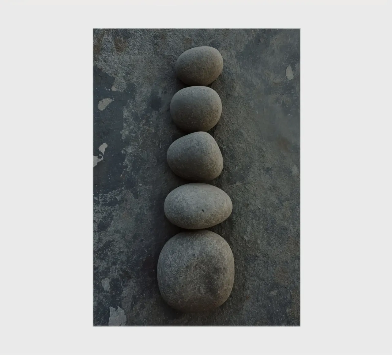 Five Gray Stones Stacked Vertically on Textured Surface notebook by DesignDoodle