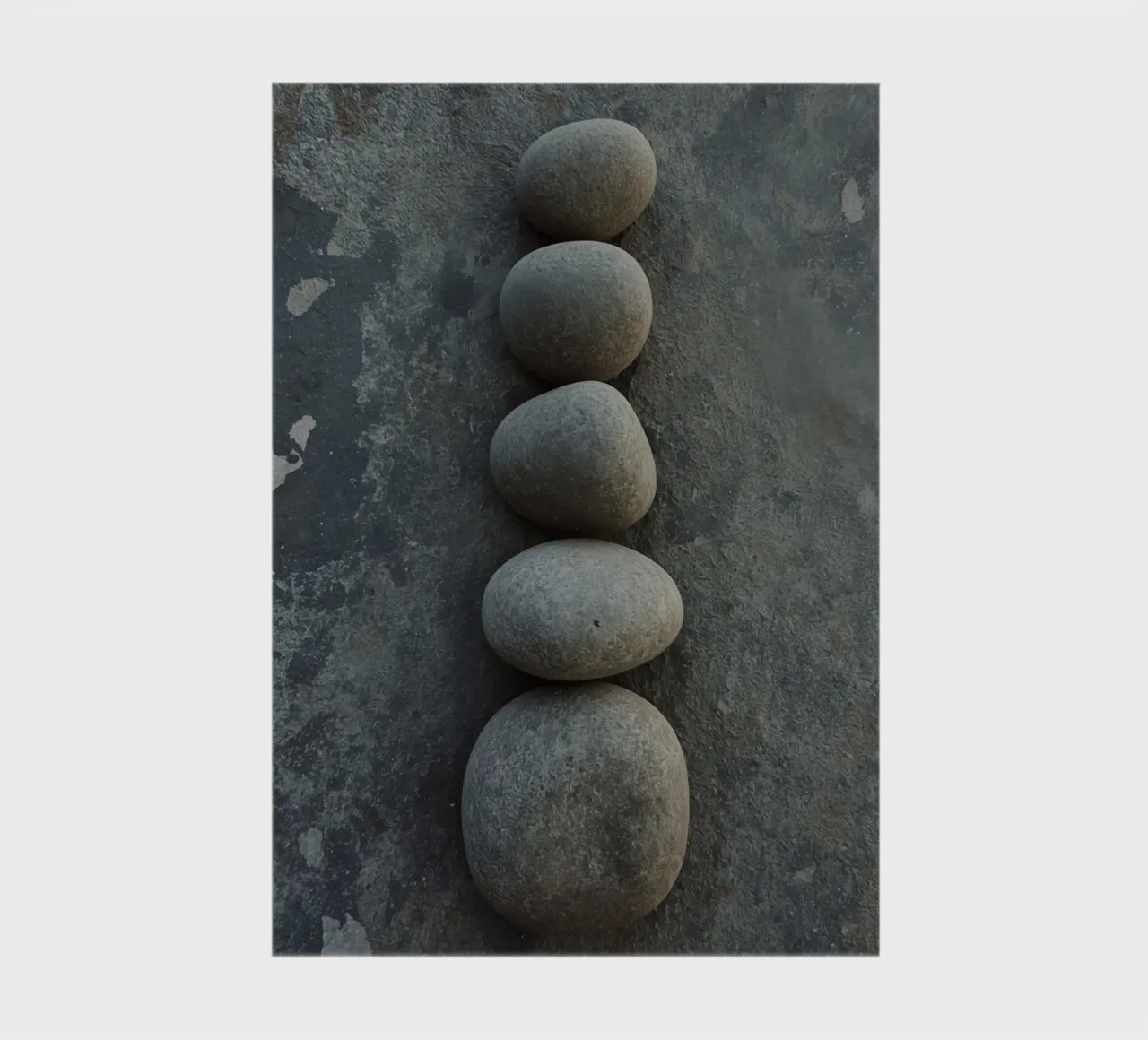 Five Gray Stones Stacked Vertically on Textured Surface notebook by DesignDoodle