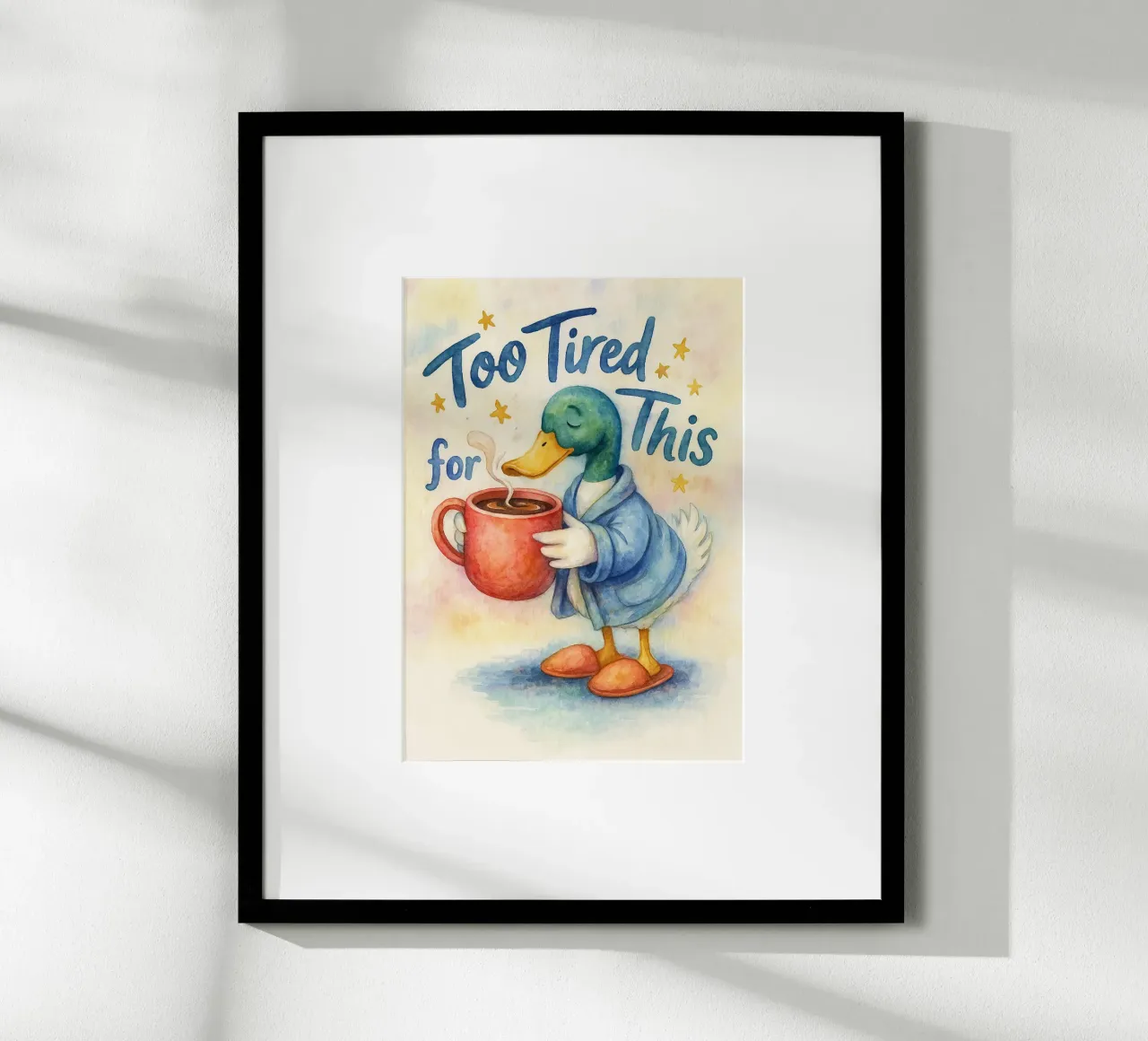 stanco per questa anatra poster con telaio in legno da wadasx