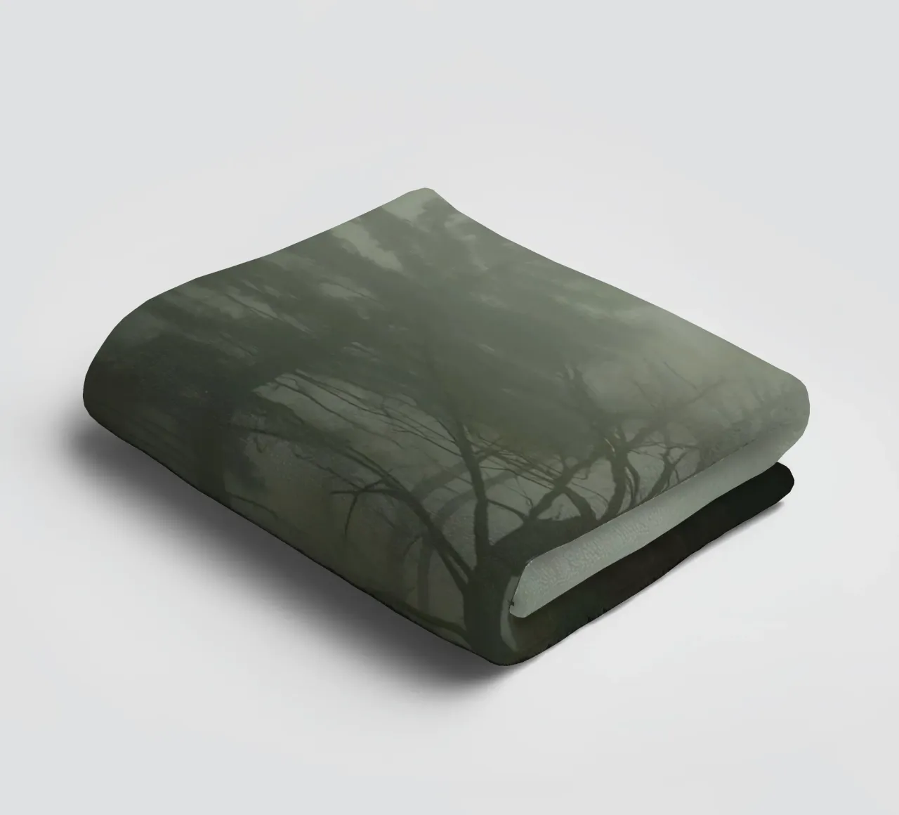 Foggy Forest with Pine and Bare Trees towel by DesignDoodle