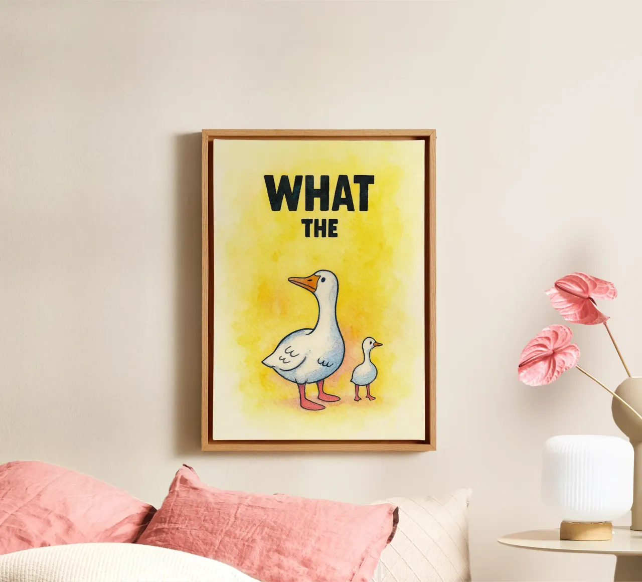 what the duck canvas with Floater frame by wadasx