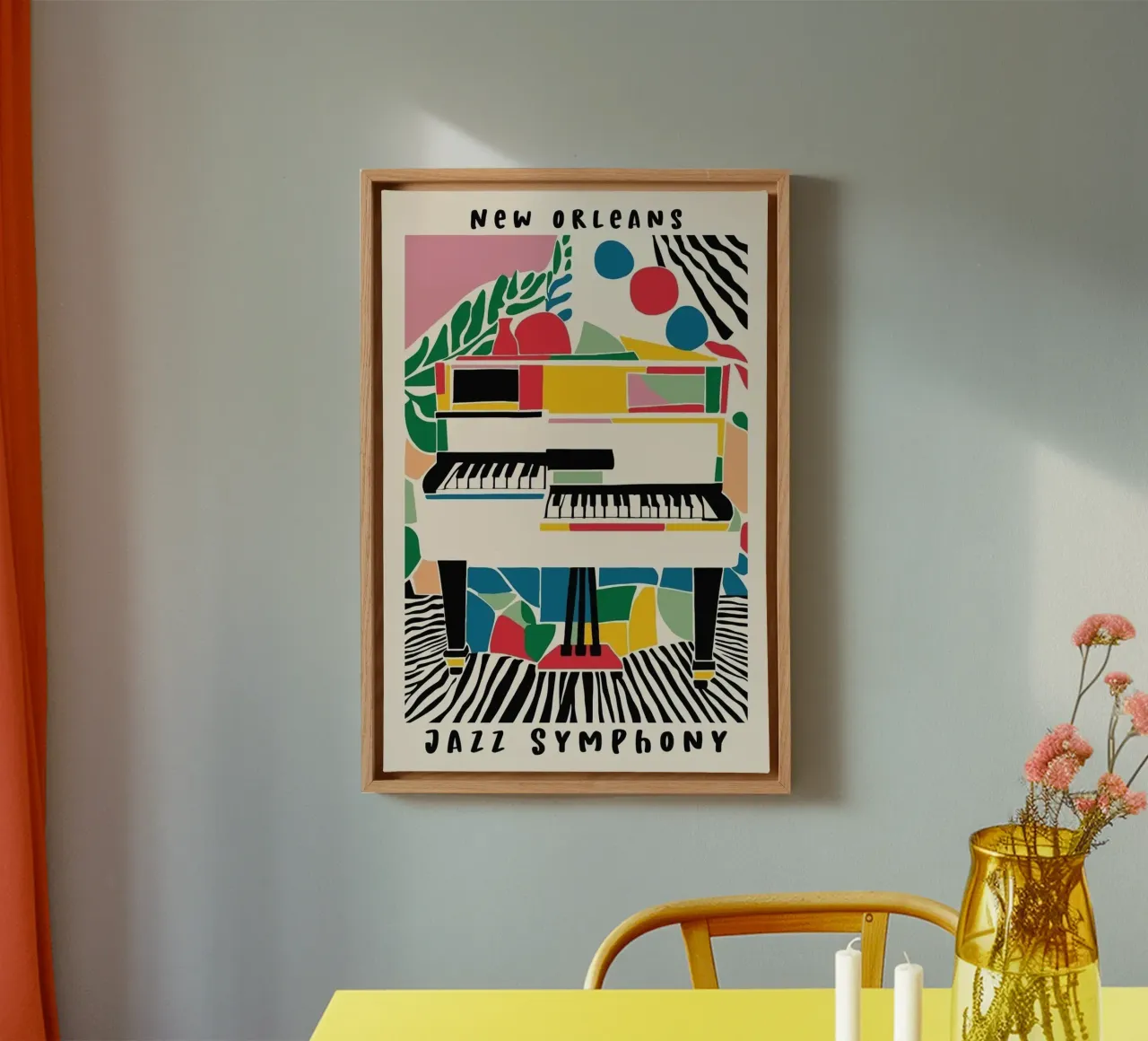 Jazz Symfonie canvas met Baklijst van cosmos studio