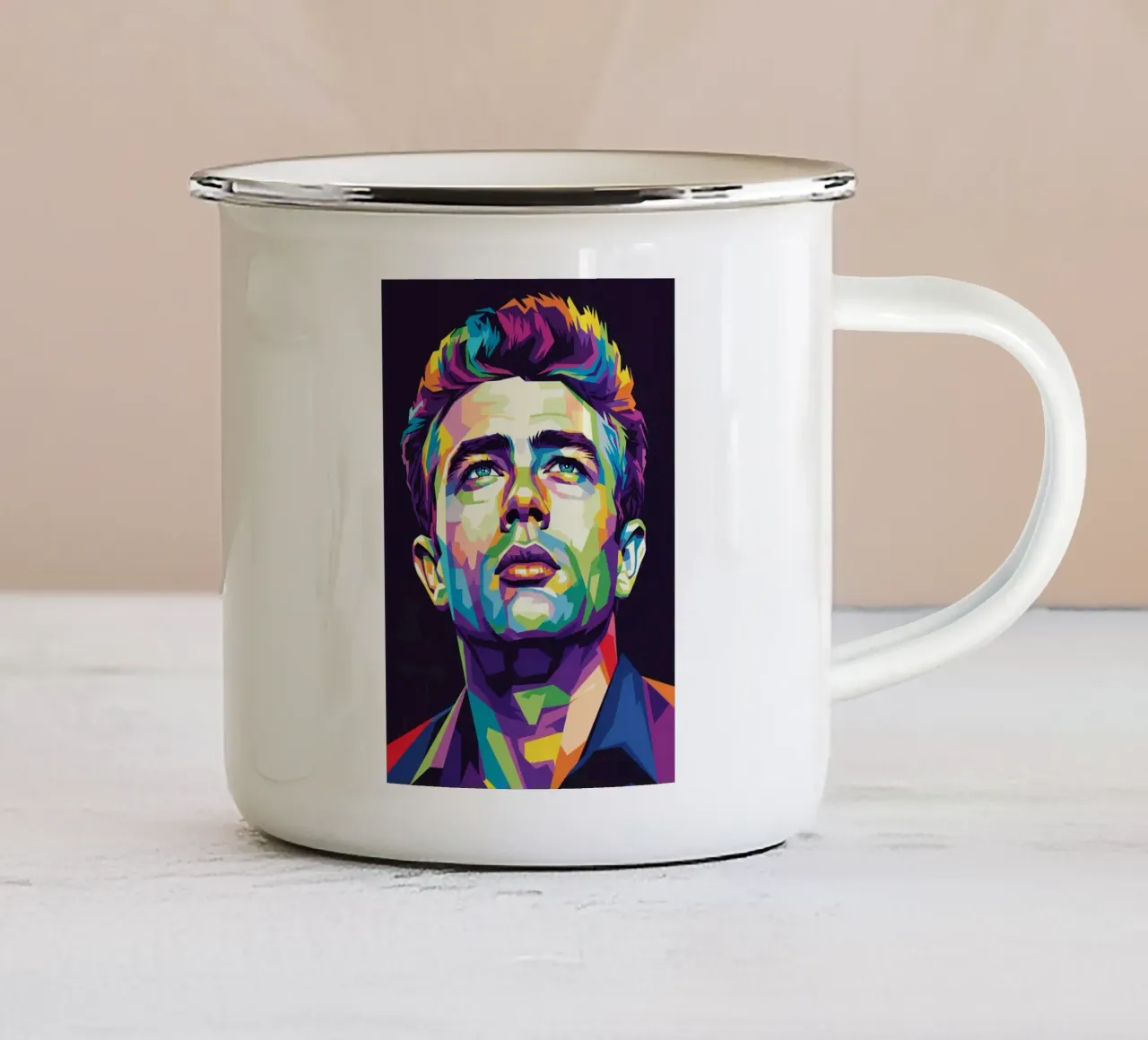 James Dean ritratto pop art #1 tazza in smalto da Hantamrata