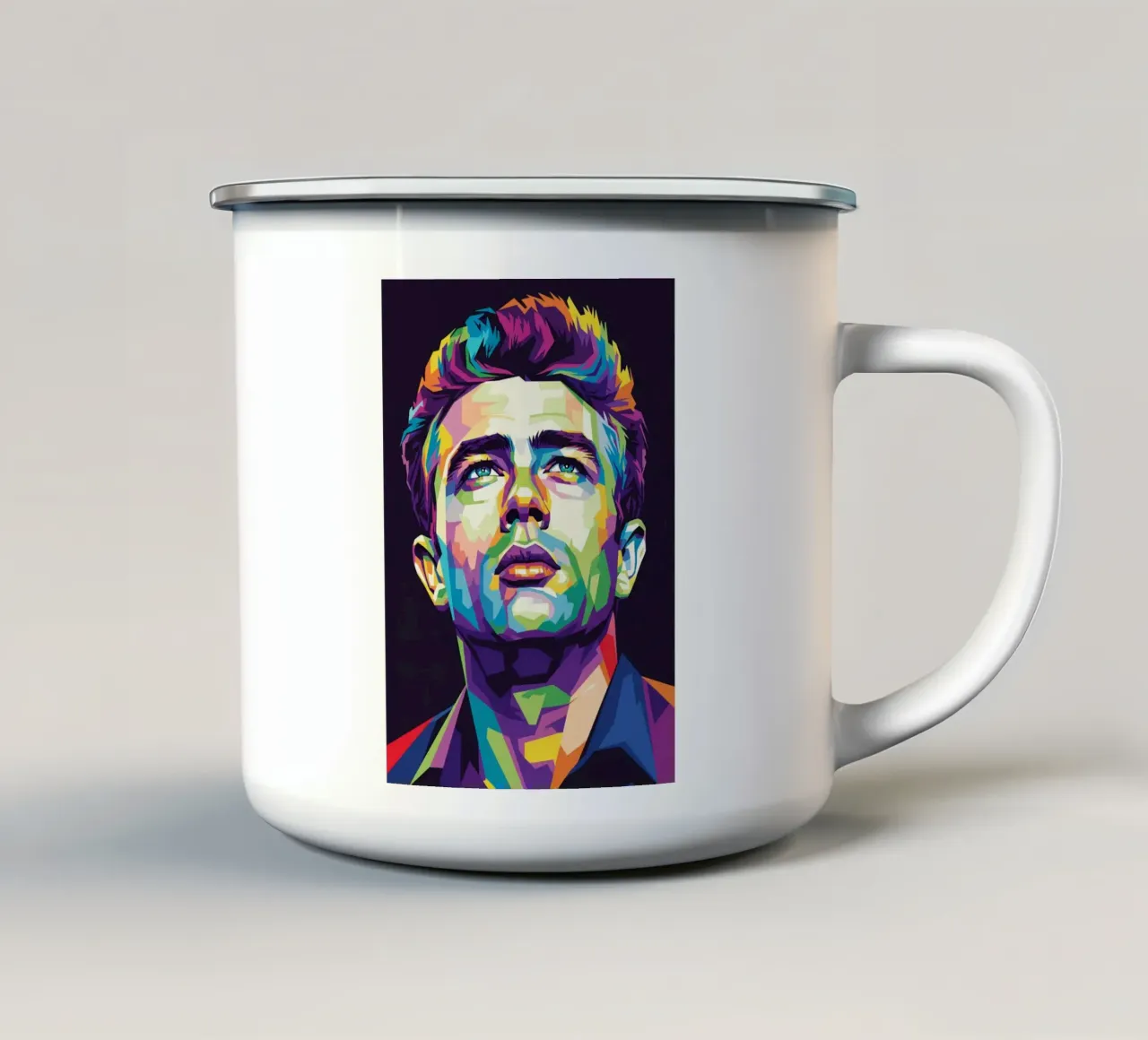 James Dean ritratto pop art #1 tazza in smalto da Hantamrata