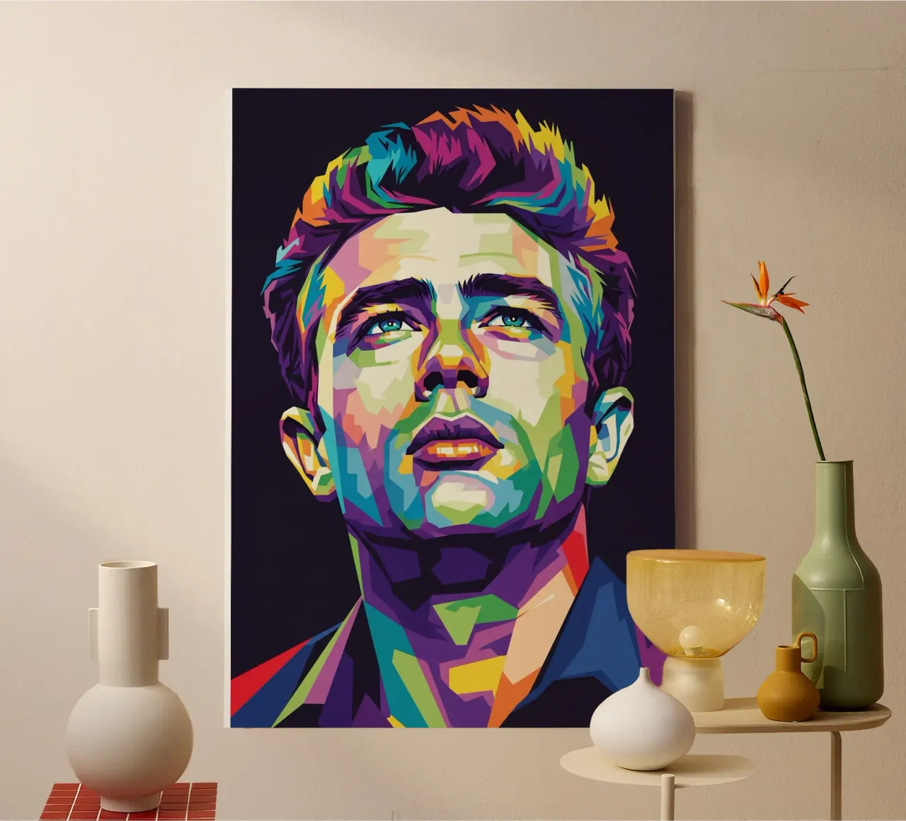 James Dean pop art portrait #1 canvas by Hantamrata