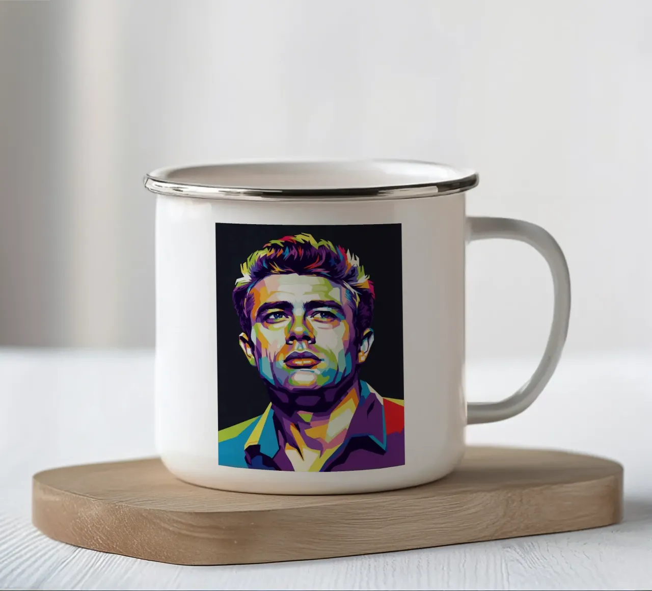 James Dean ritratto pop art #2 tazza in smalto da Hantamrata