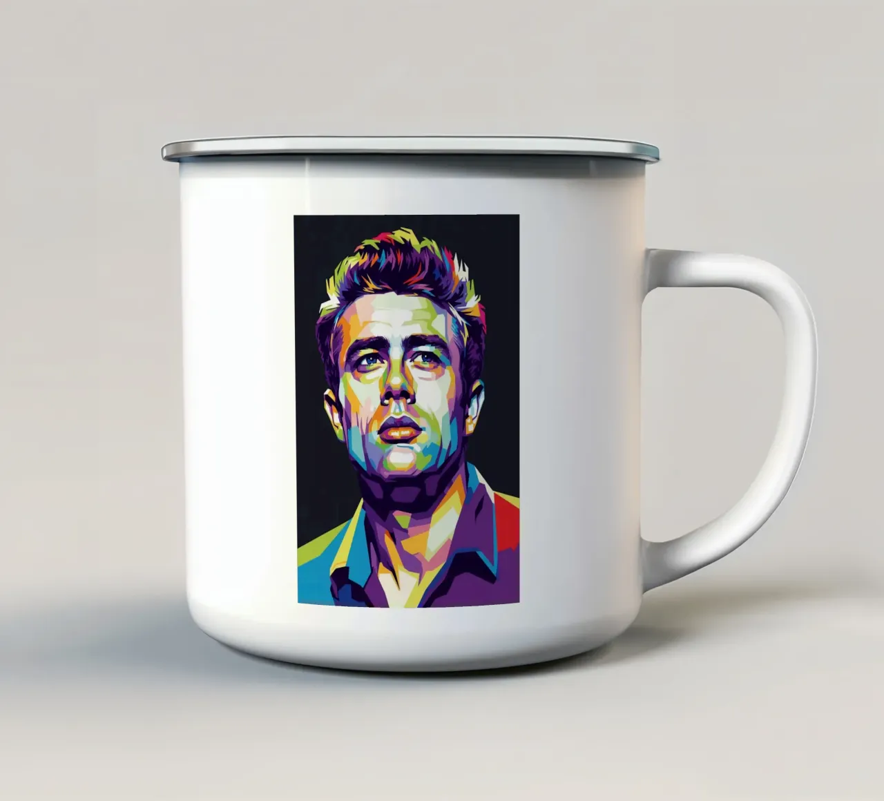 James Dean ritratto pop art #2 tazza in smalto da Hantamrata