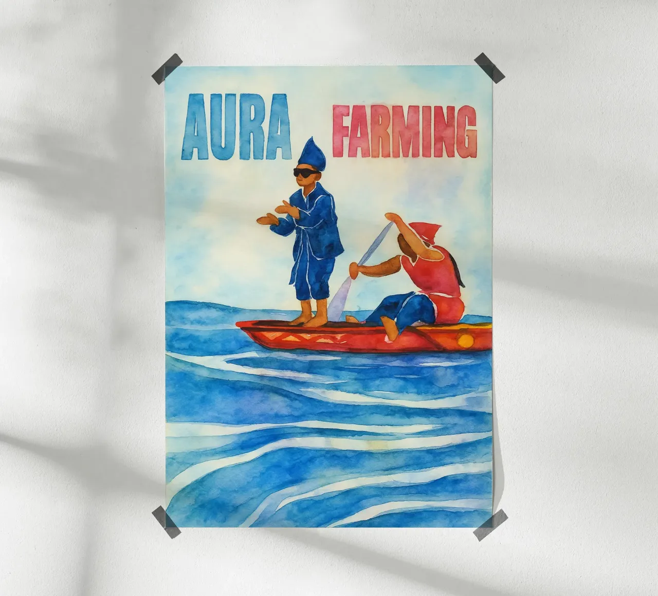 disegno parodia dell'agricoltura aura poster con telaio in legno da hexis