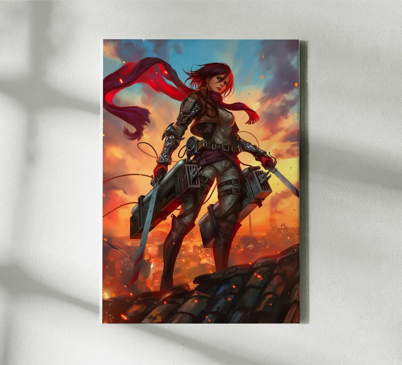 Mikasa Ackerman Attack on Titan canvas with Floater frame by Fleur de Lys