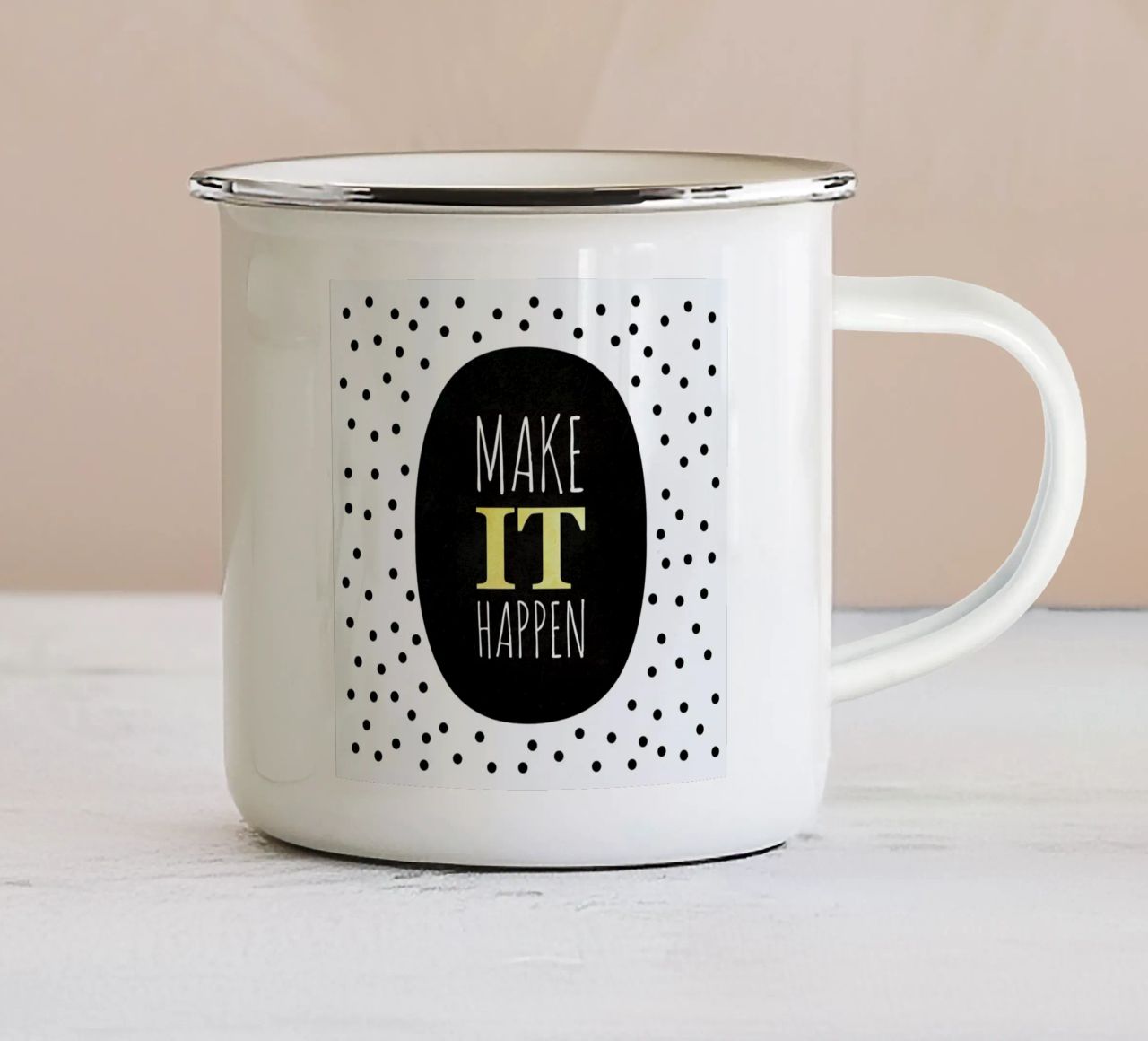 Make It Happen tazza in smalto da Elisabeth Fredriksson