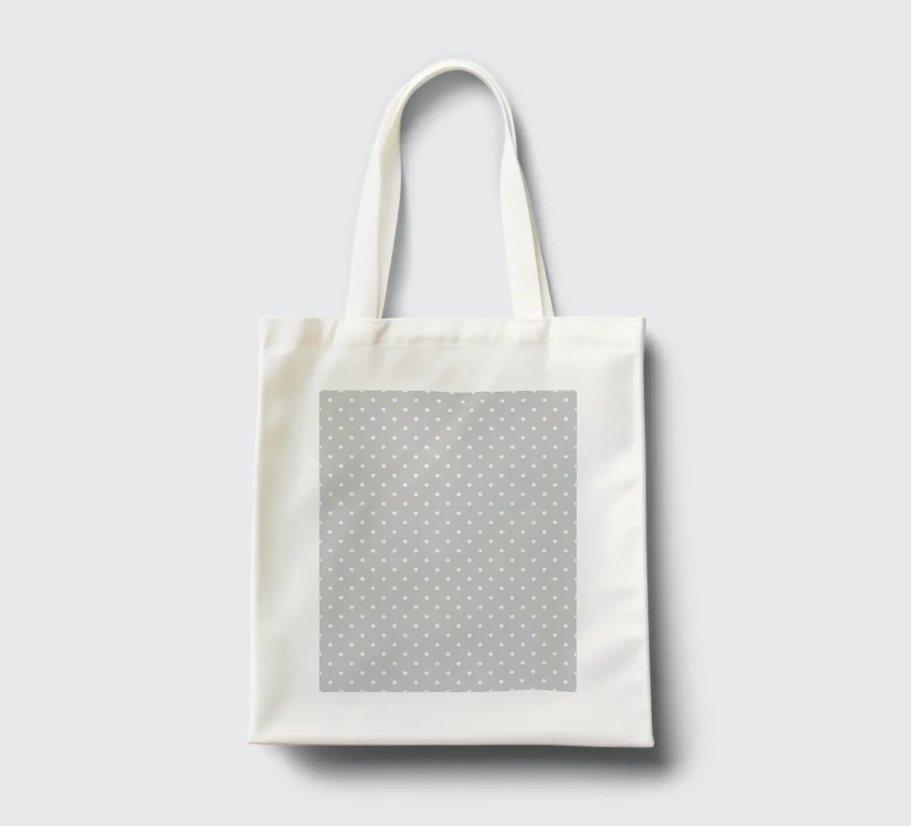 Minimal Basic Polka Dots | Bianco su grigio chiaro borsa in juta da Beauty in Simplicity