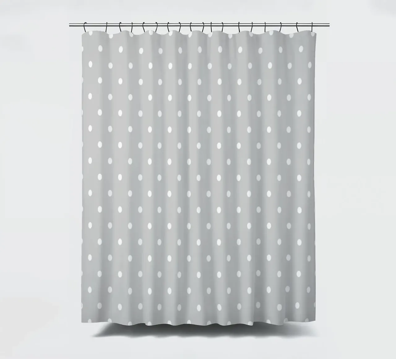 Minimal Basic Polka Dots | Bianco su grigio chiaro tenda da doccia da Beauty in Simplicity