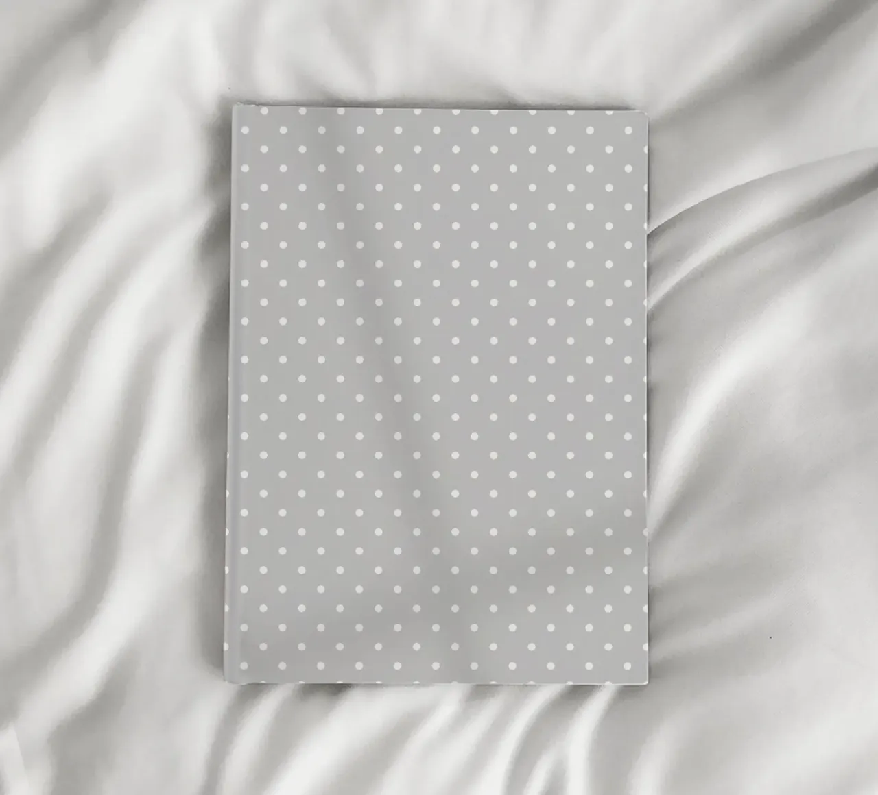 Minimal Basic Polka Dots | White on Light Grey notebook by Beauty in Simplicity