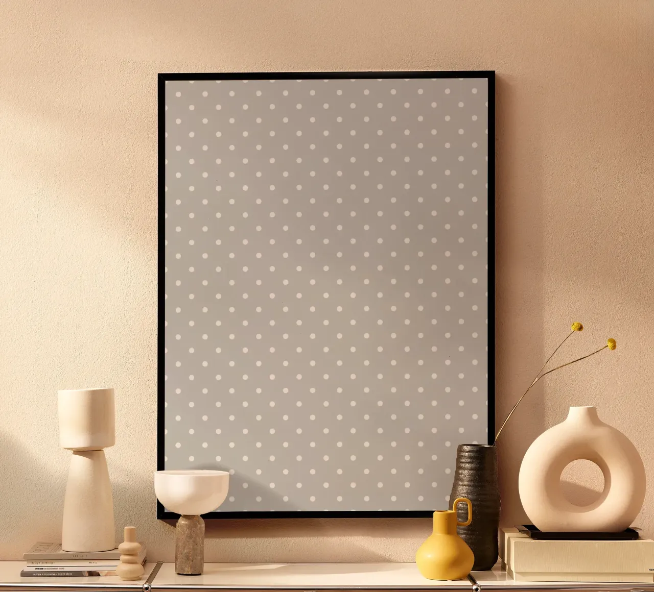 Minimal Basic Polka Dots | White on Light Grey poster de Beauty in Simplicity