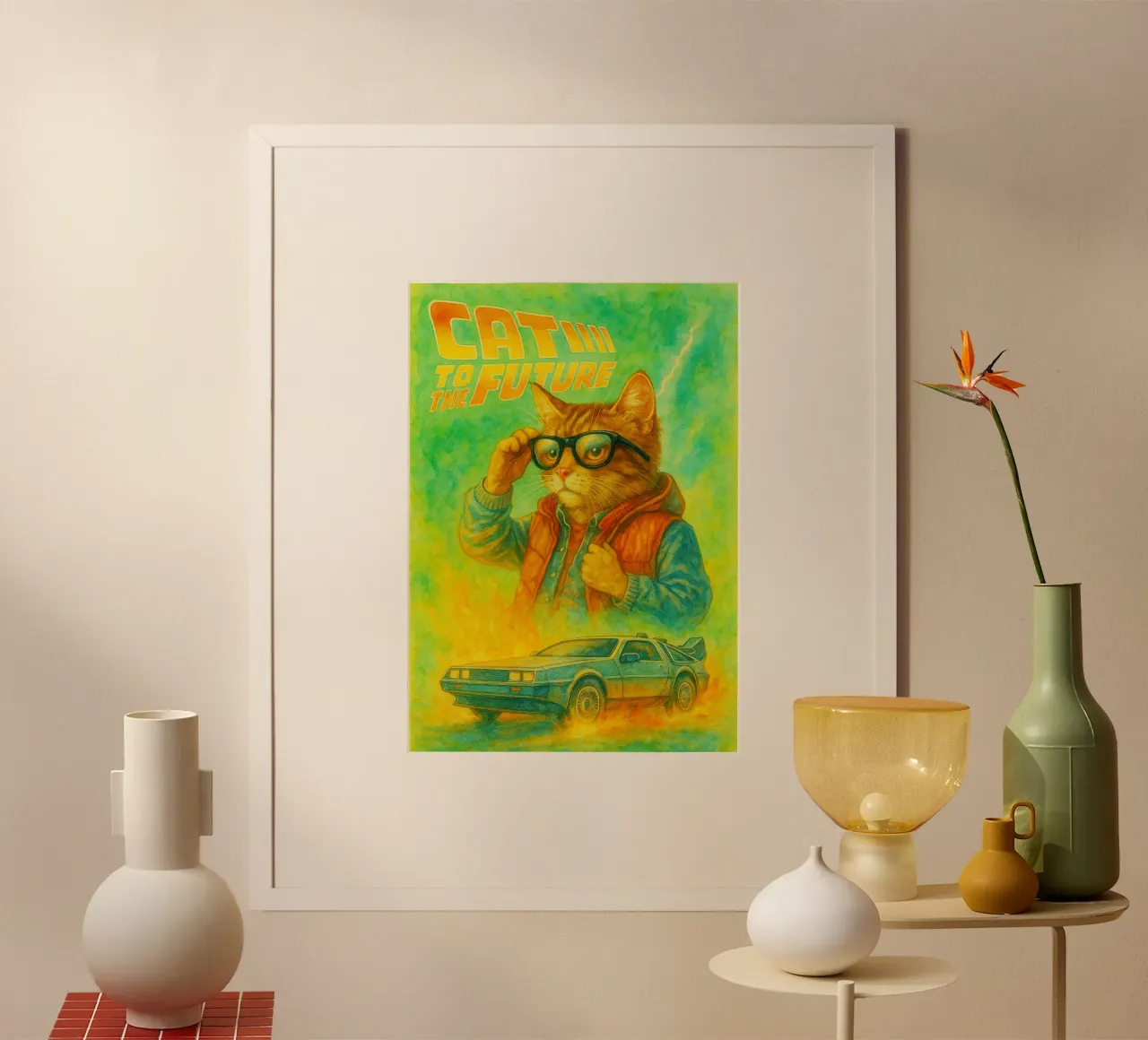 disegno parodico di Cat to the future poster da hexis