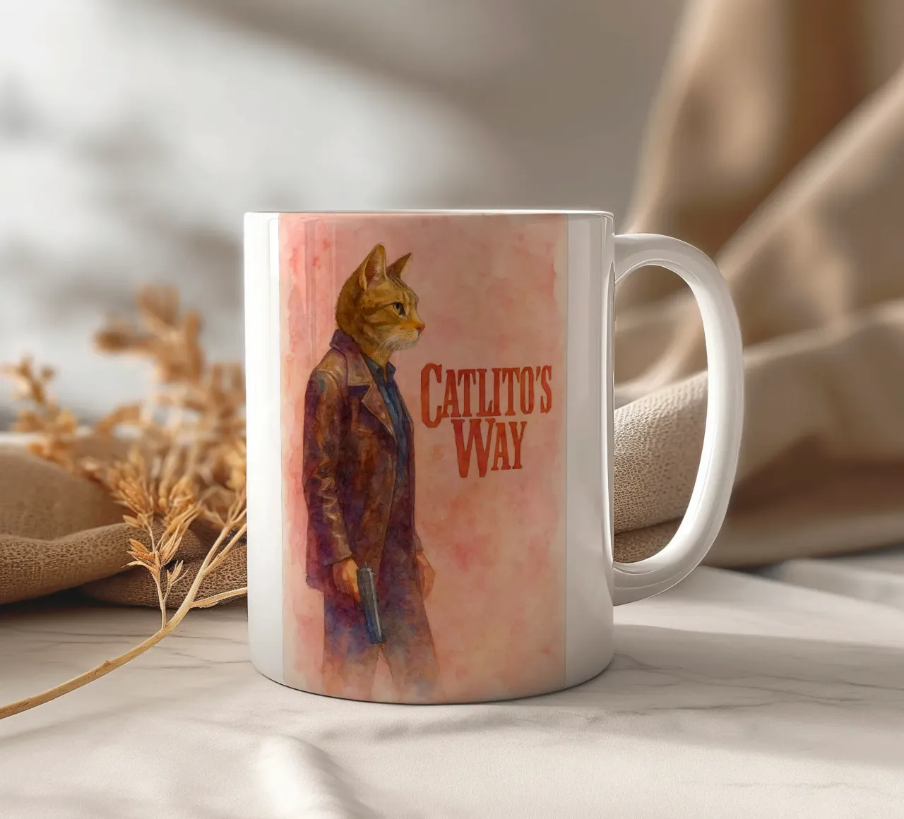 disegno parodia di Catlitos Way tazza in ceramica da hexis