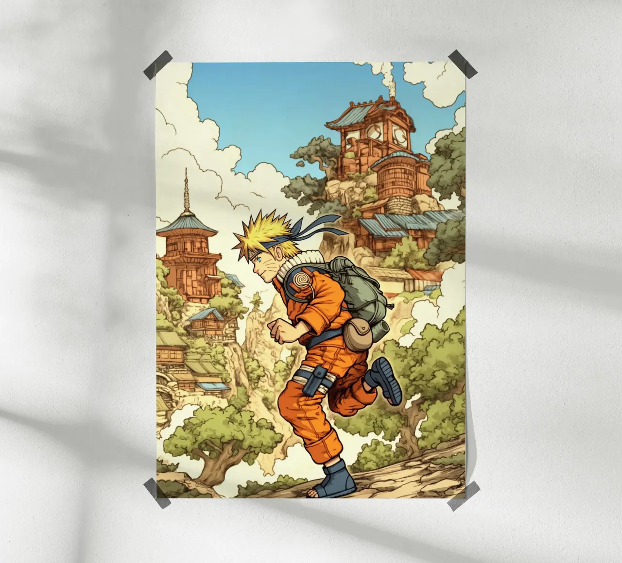 Naruto poster con telaio in plastica da Fleur de Lys