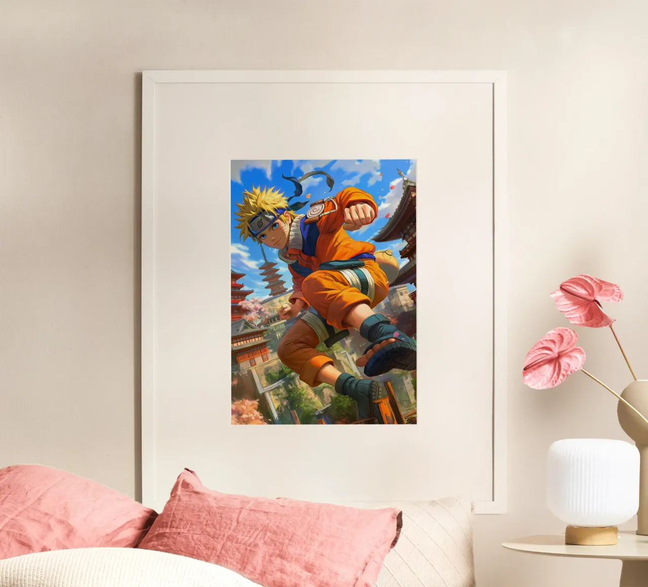 Naruto poster con telaio in legno da Fleur de Lys