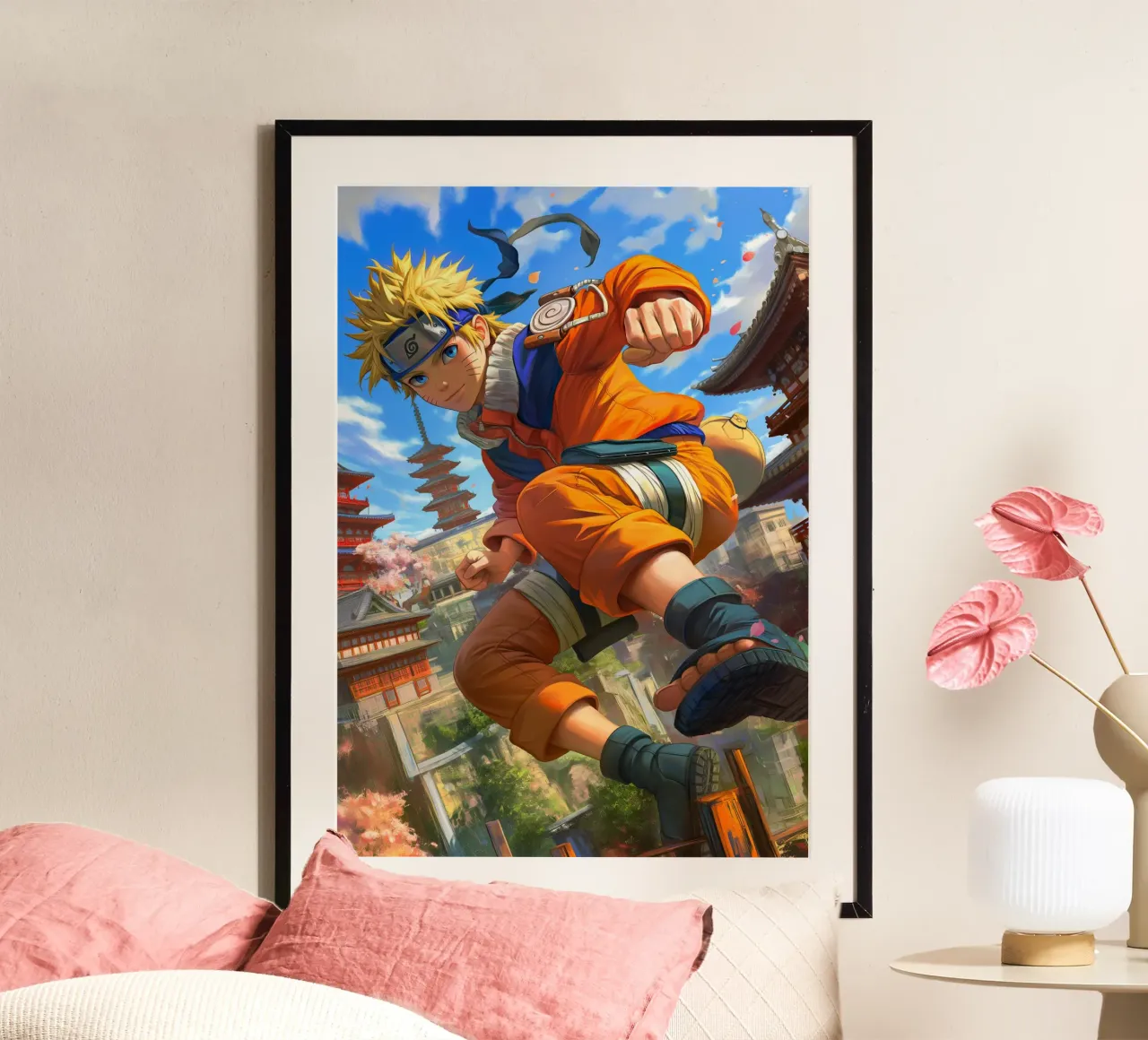 Naruto poster con telaio in legno da Fleur de Lys