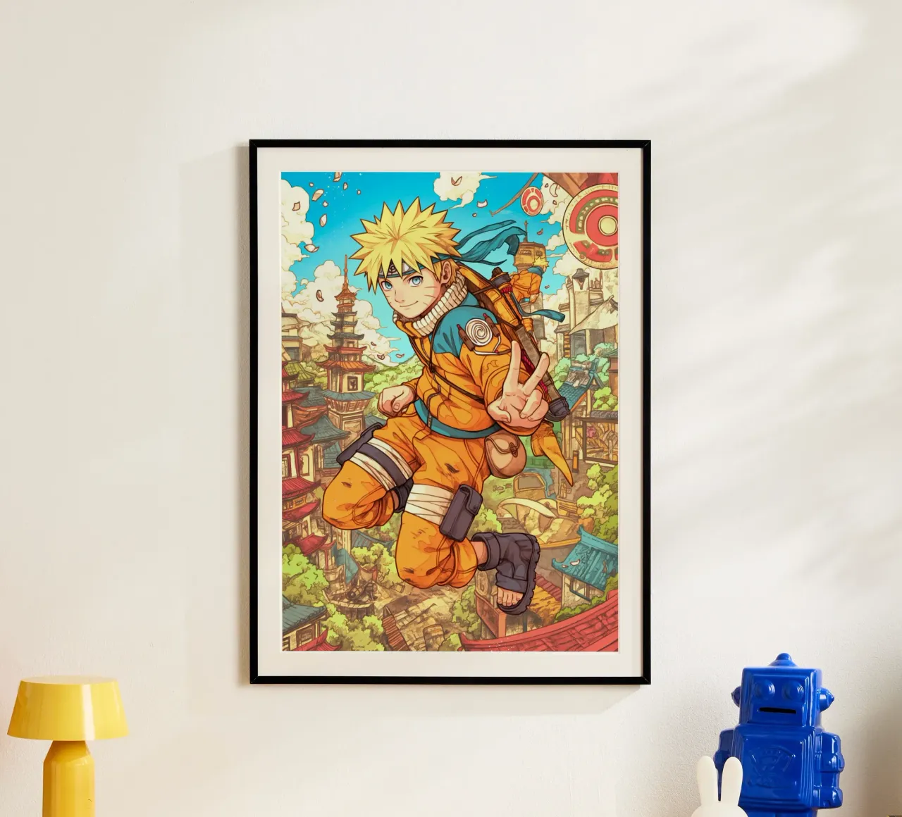 Naruto poster con telaio in legno da Fleur de Lys