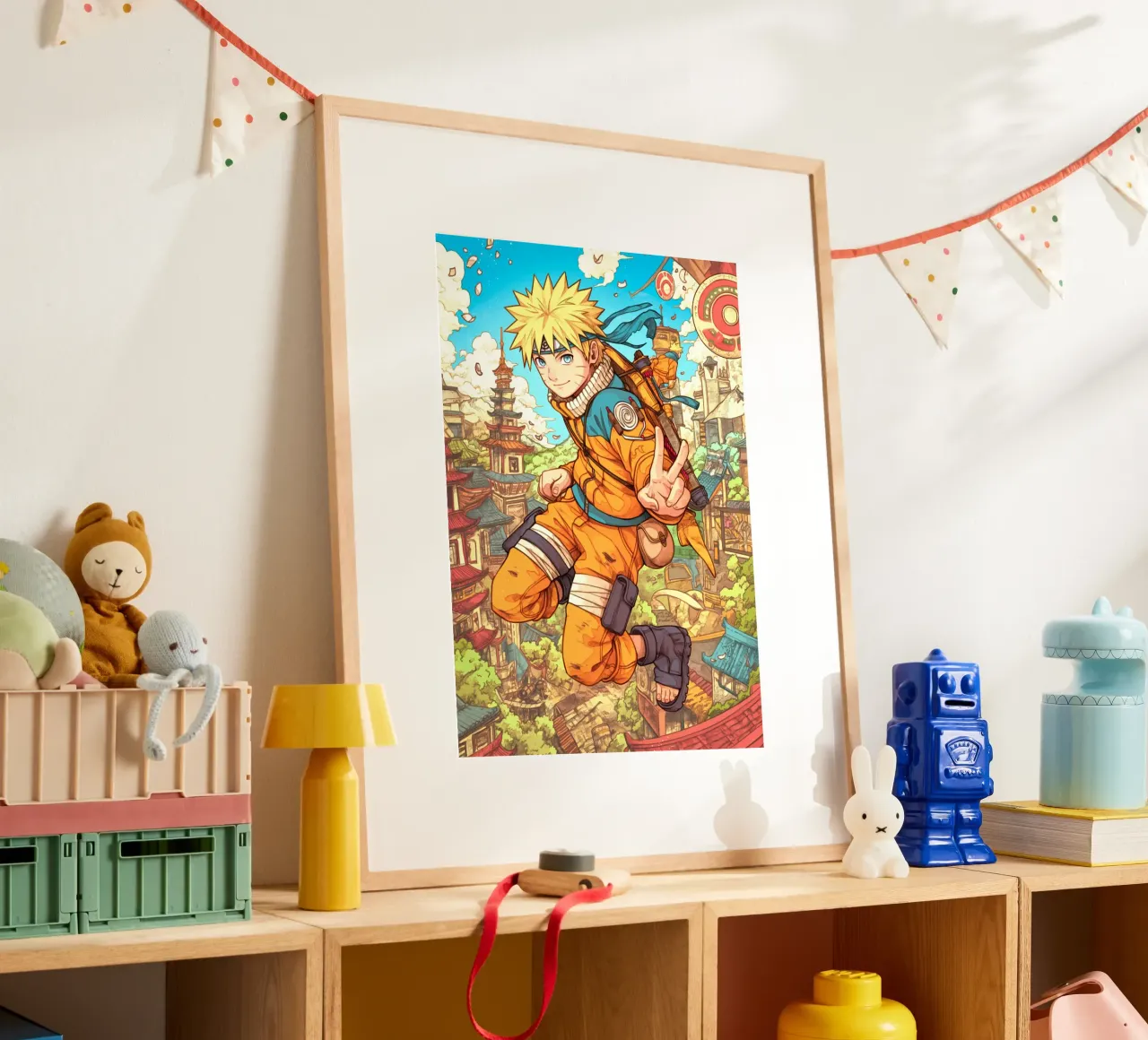 Naruto poster con telaio in legno da Fleur de Lys
