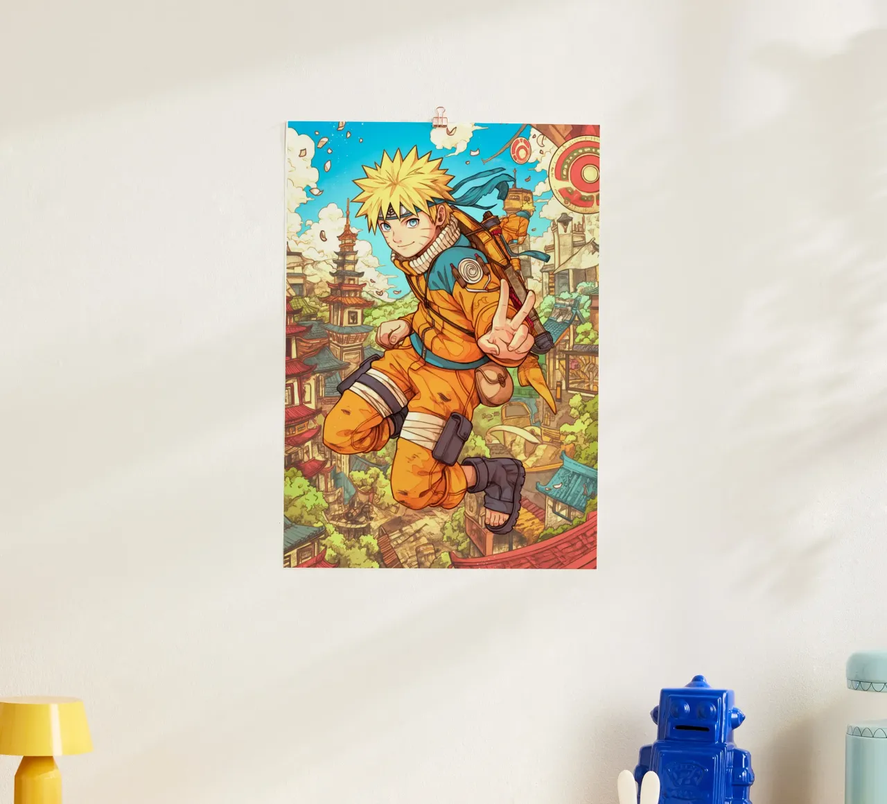 Naruto poster con telaio in legno da Fleur de Lys