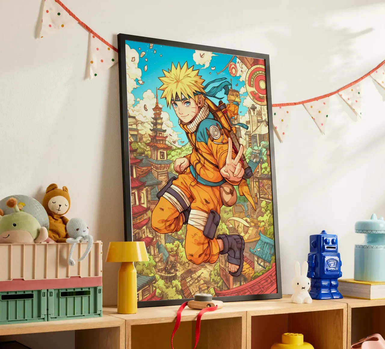 Naruto poster con telaio in legno da Fleur de Lys