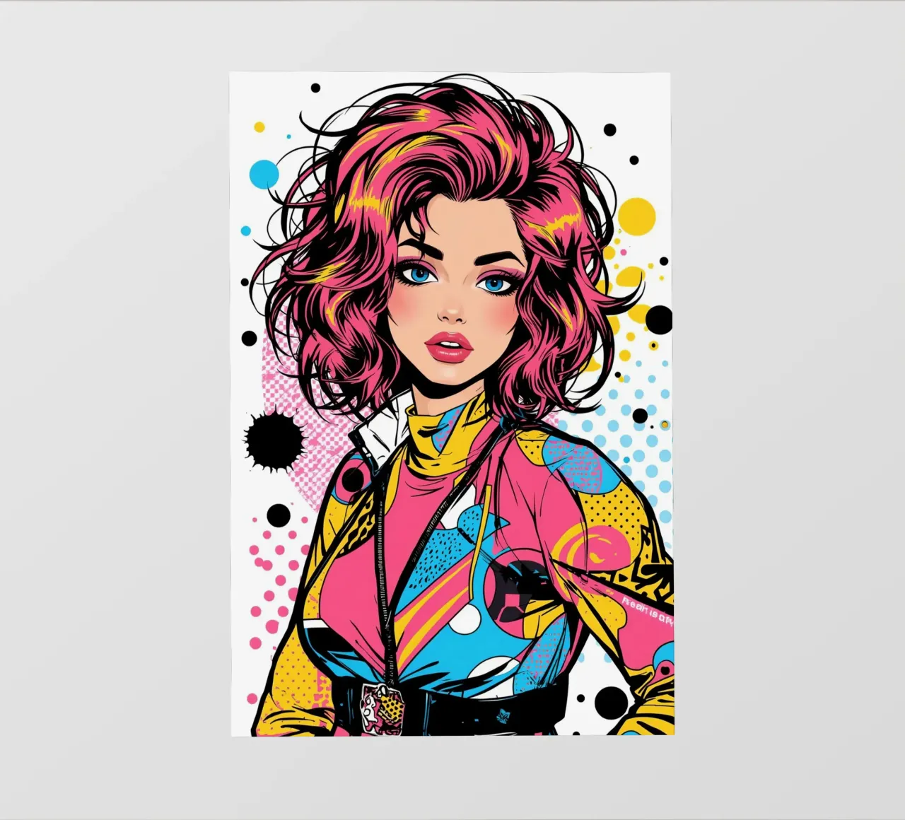 Donna con capelli e giacca colorati pellicola backlit da DesignDoodle