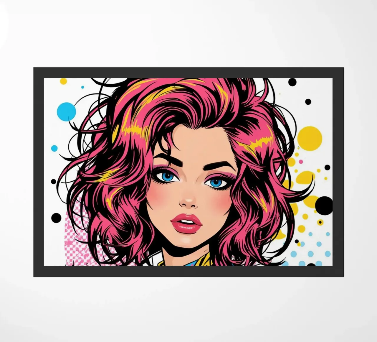 Donna con capelli e giacca colorati zerbino da DesignDoodle