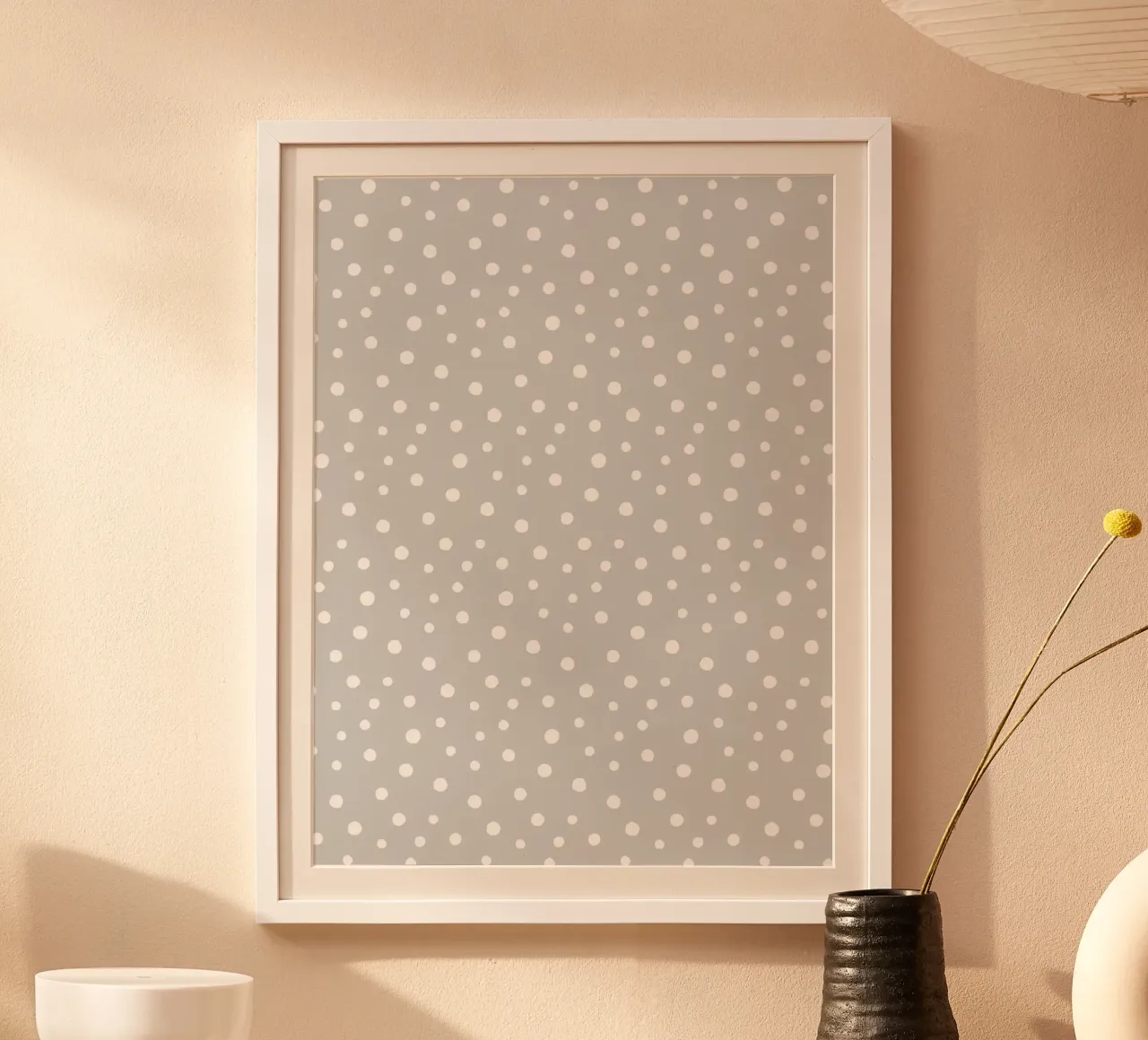 Minimal Chic Hand Drawn Polka Dots | White on Light Grey poster de Beauty in Simplicity