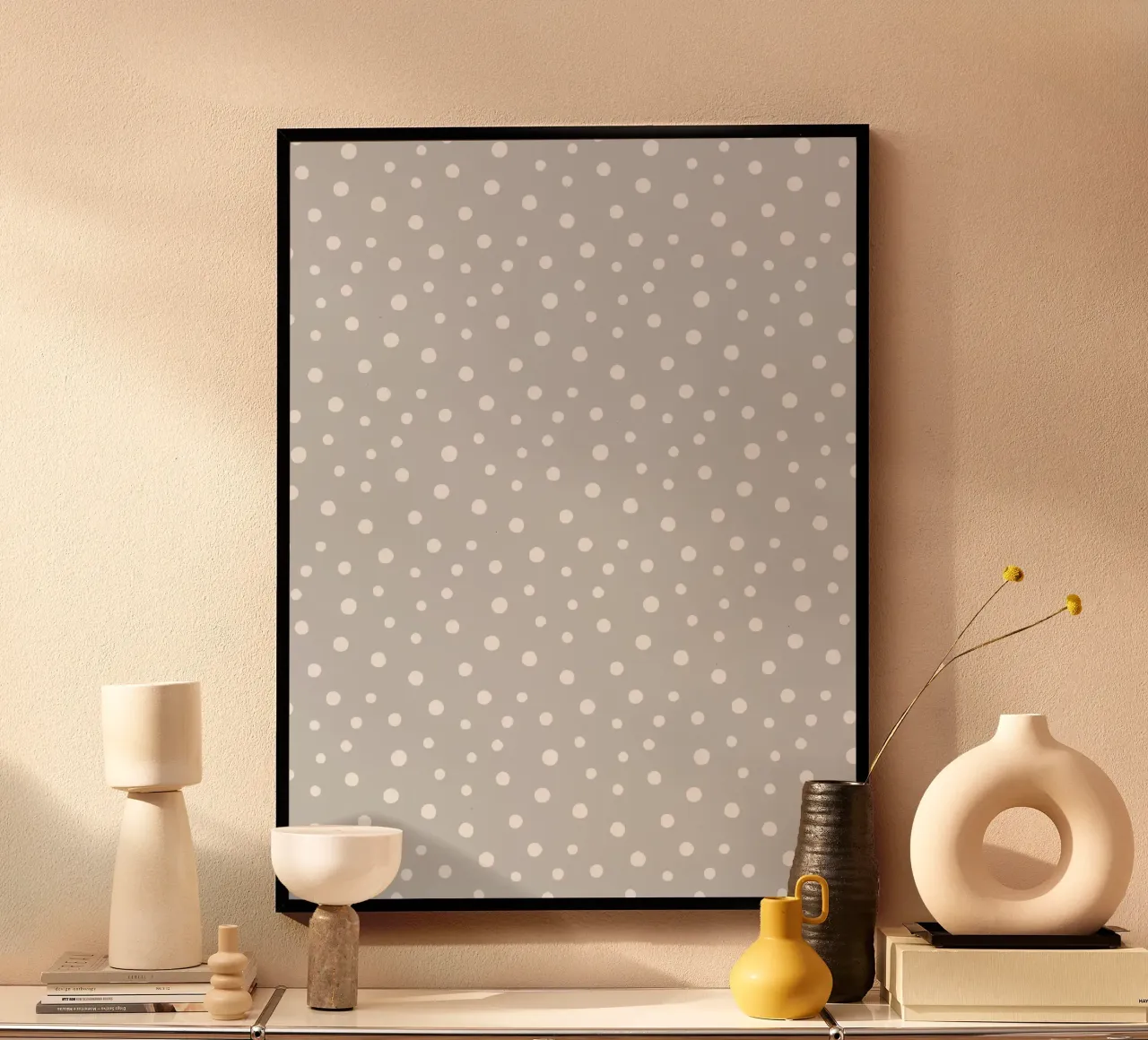 Minimal Chic Hand Drawn Polka Dots | White on Light Grey poster de Beauty in Simplicity