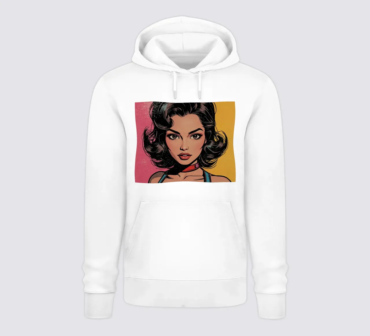 Donna in abito colorato felpa con cappuccio da DesignDoodle