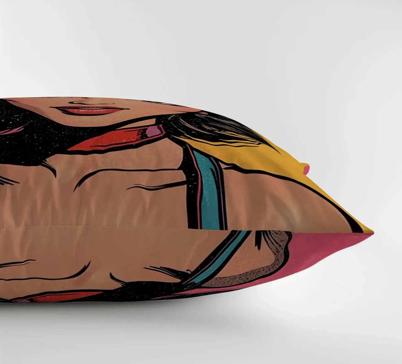 Donna in abito colorato cuscino da DesignDoodle