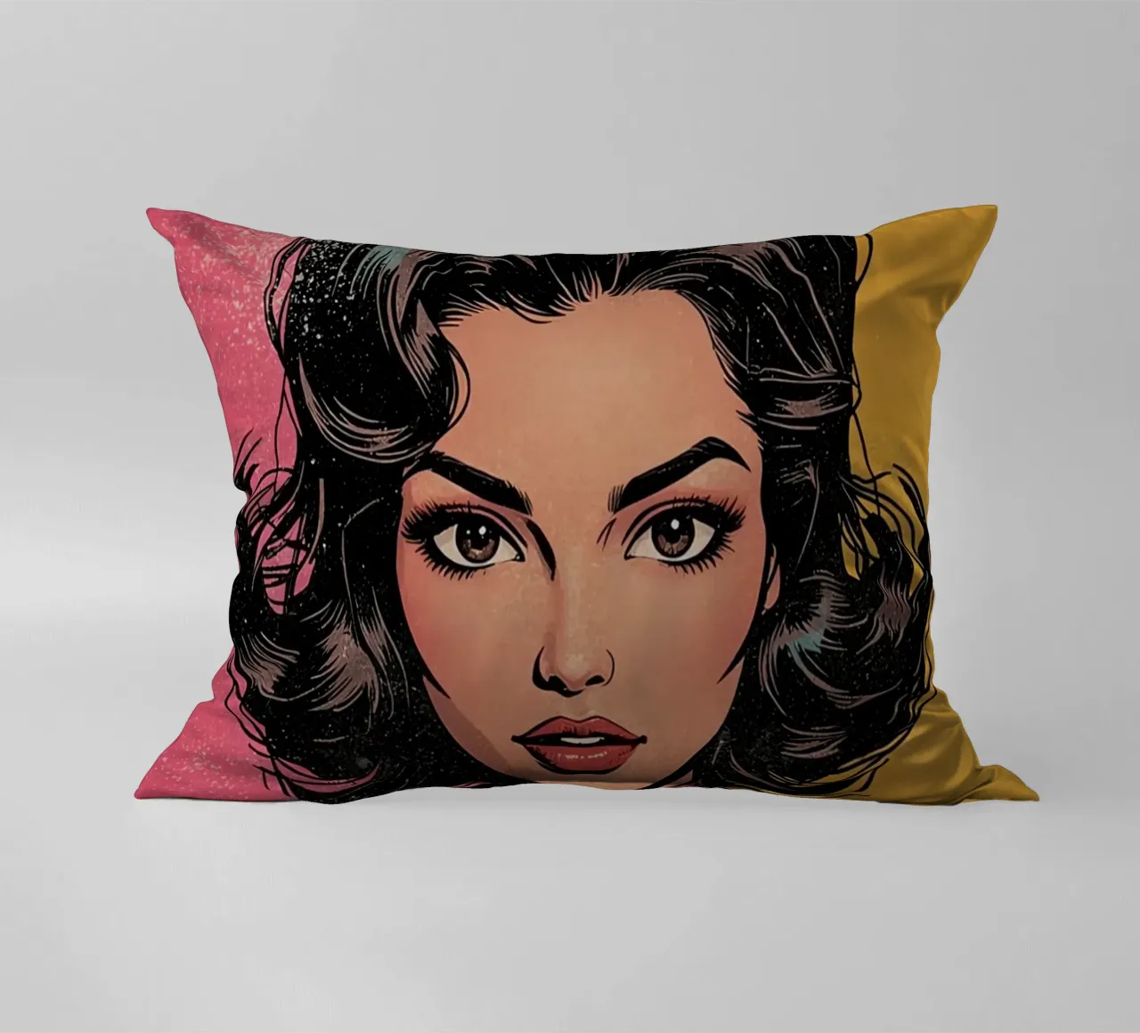 Donna in abito colorato cuscino da DesignDoodle