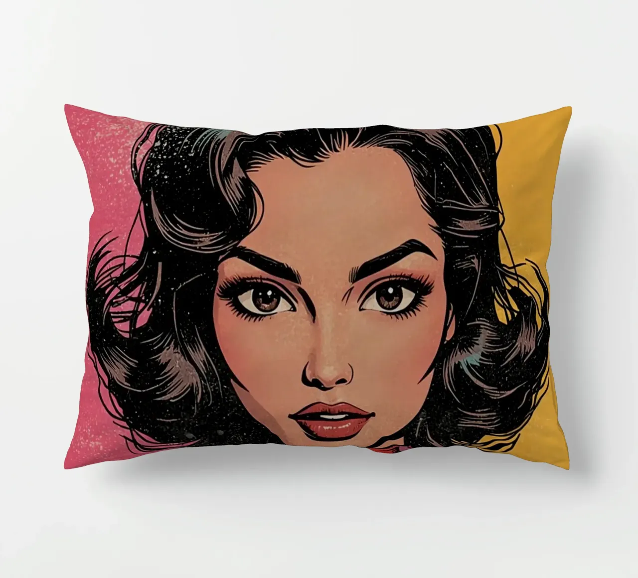 Donna in abito colorato cuscino da DesignDoodle