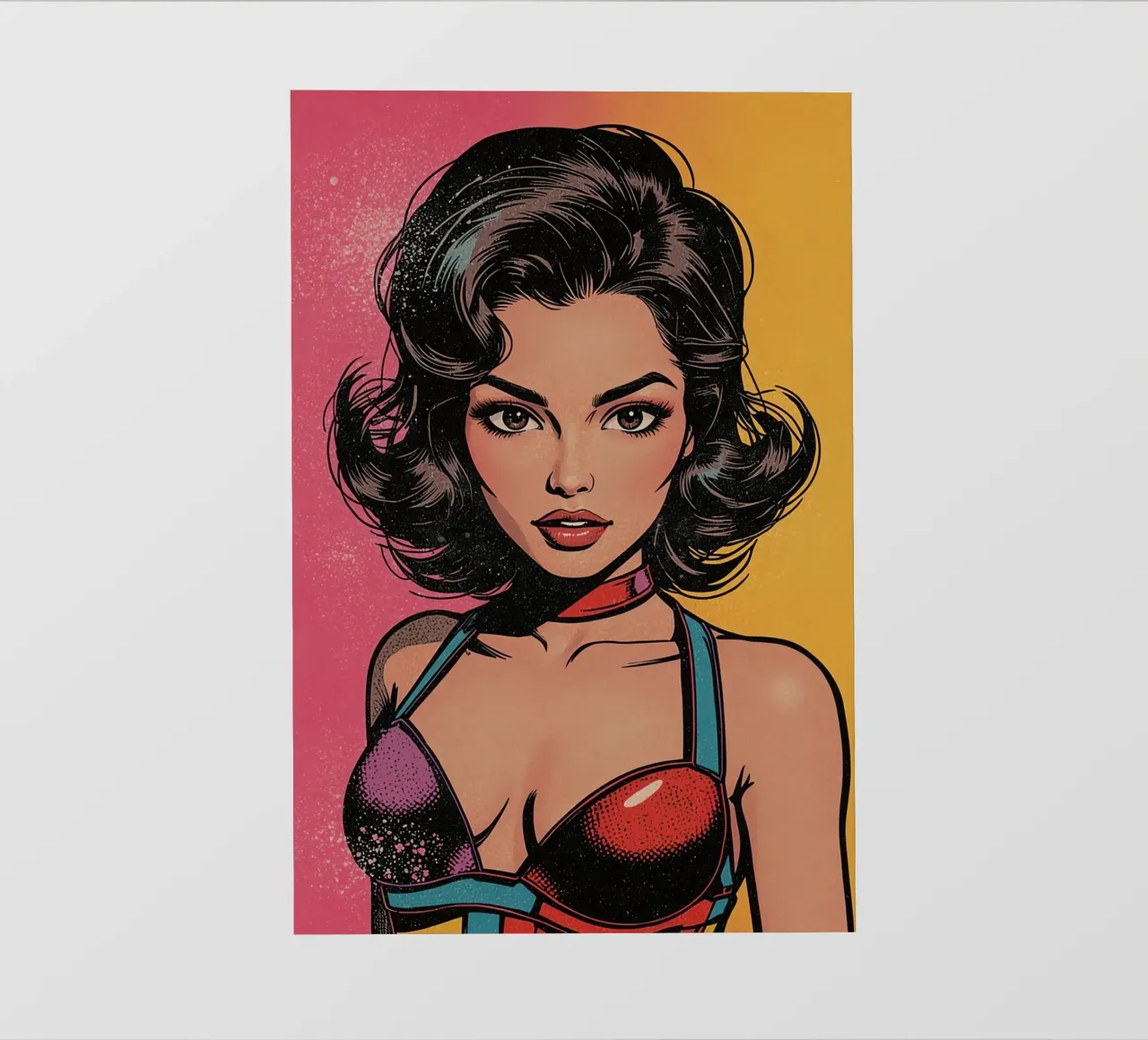 Donna in abito colorato telo in pvc da DesignDoodle
