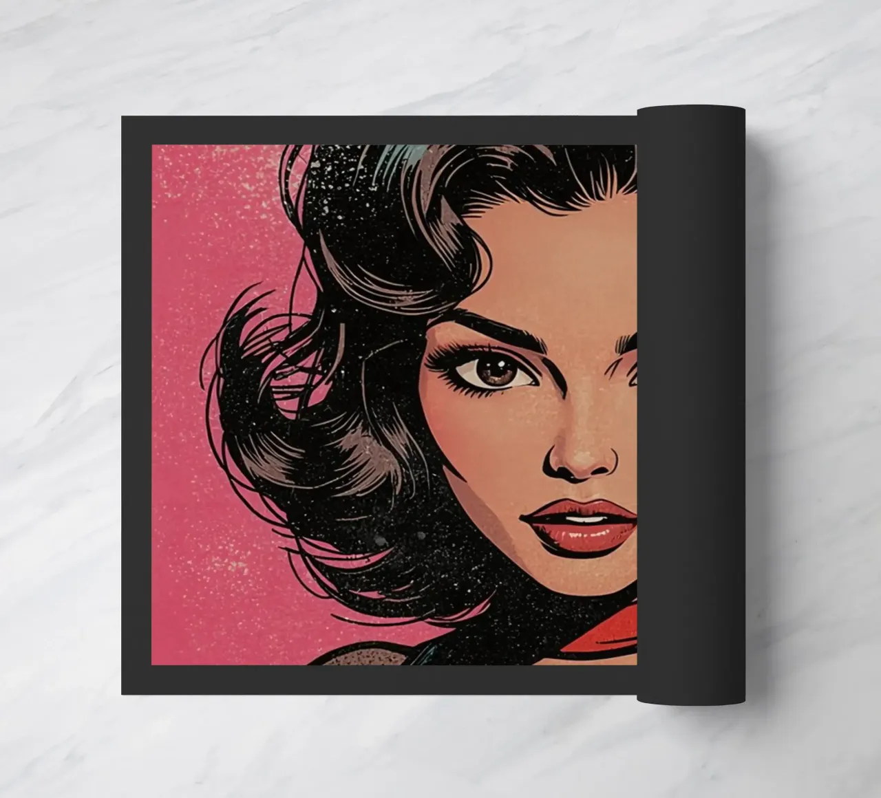 Donna in abito colorato zerbino da DesignDoodle
