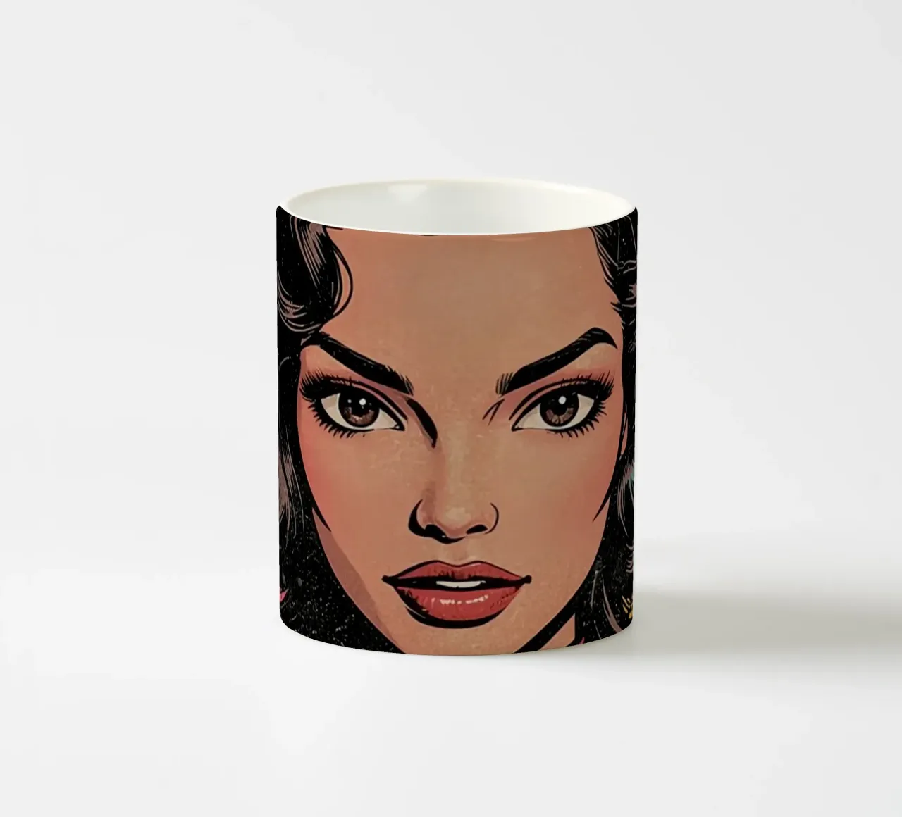 Donna in abito colorato tazza in ceramica da DesignDoodle