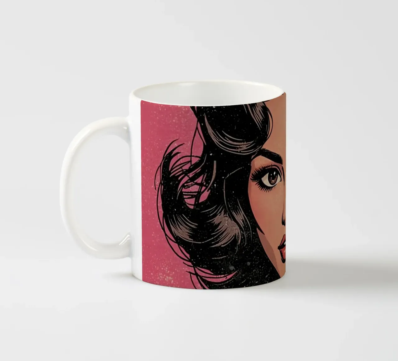 Donna in abito colorato tazza in ceramica da DesignDoodle