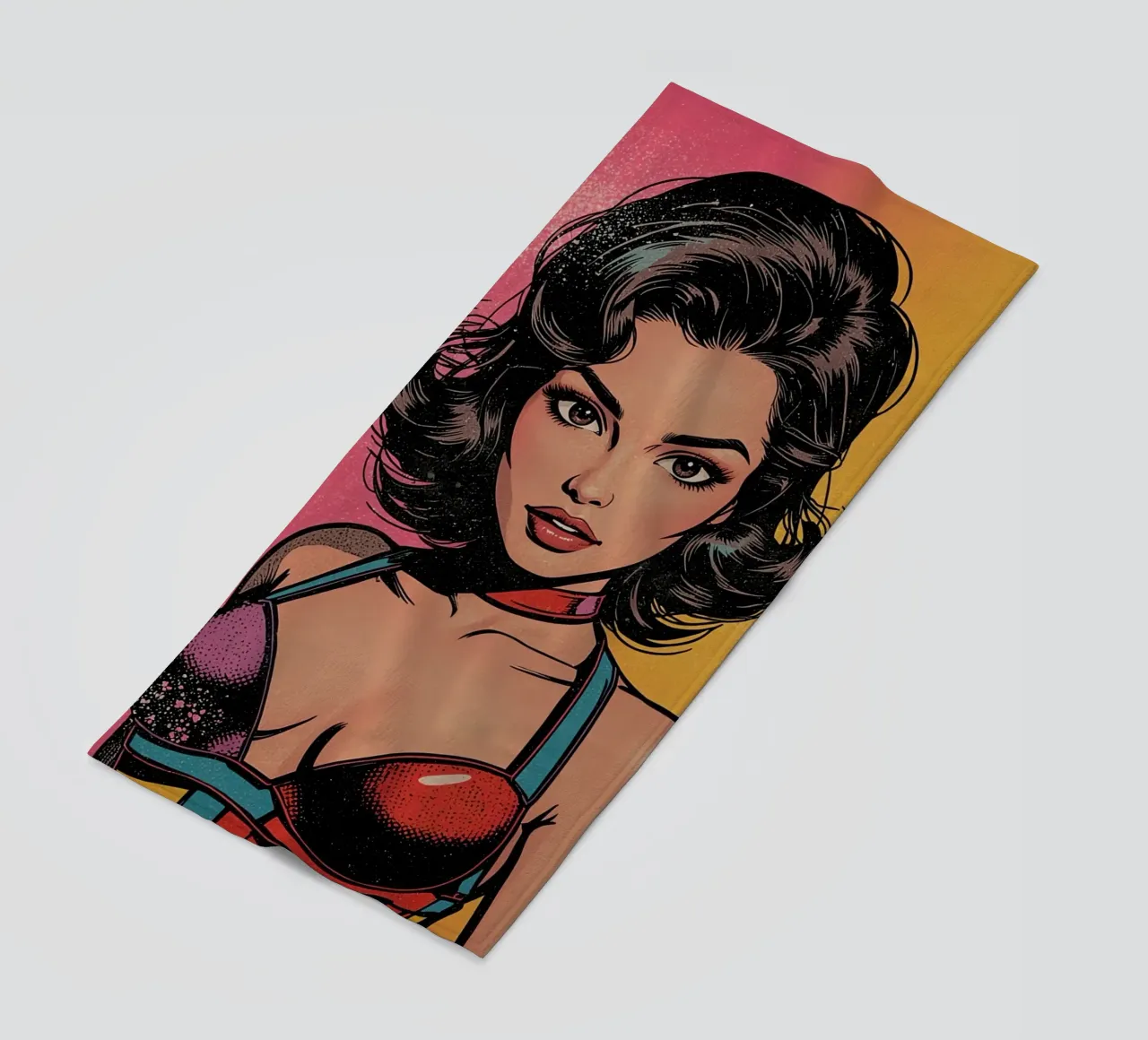 Donna in abito colorato telo mare da DesignDoodle