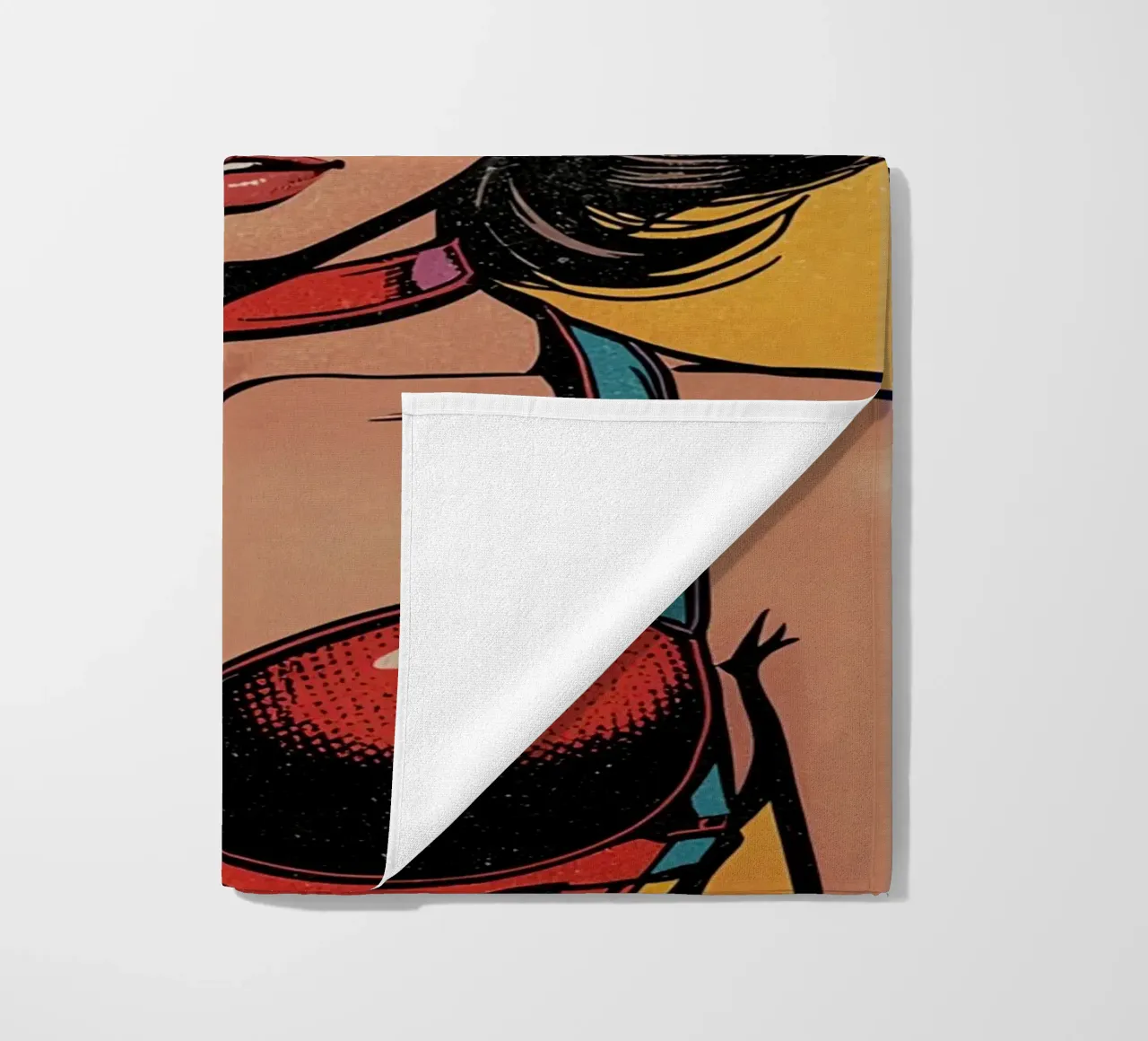 Donna in abito colorato telo mare da DesignDoodle