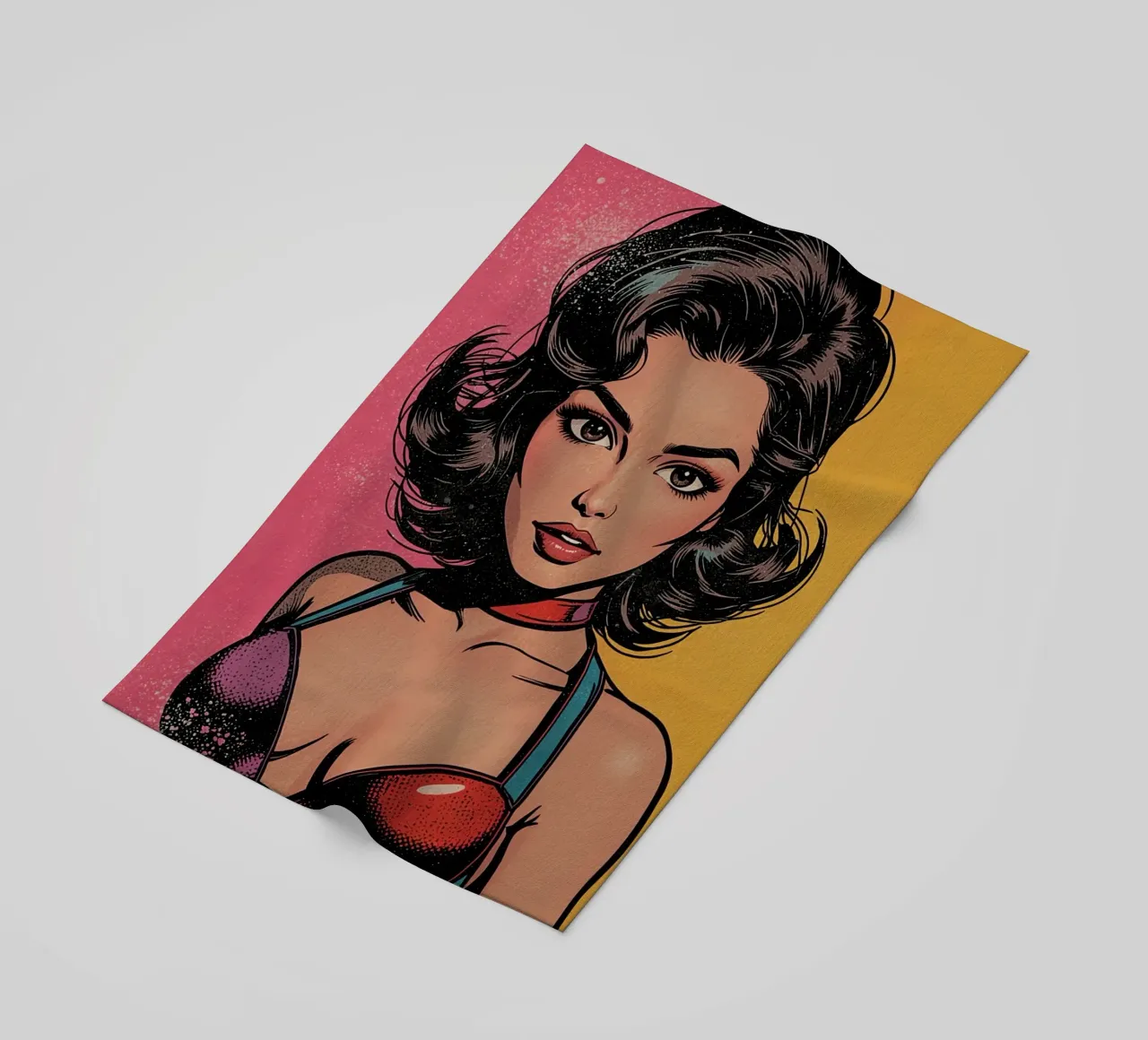 Donna in abito colorato telo mare da DesignDoodle