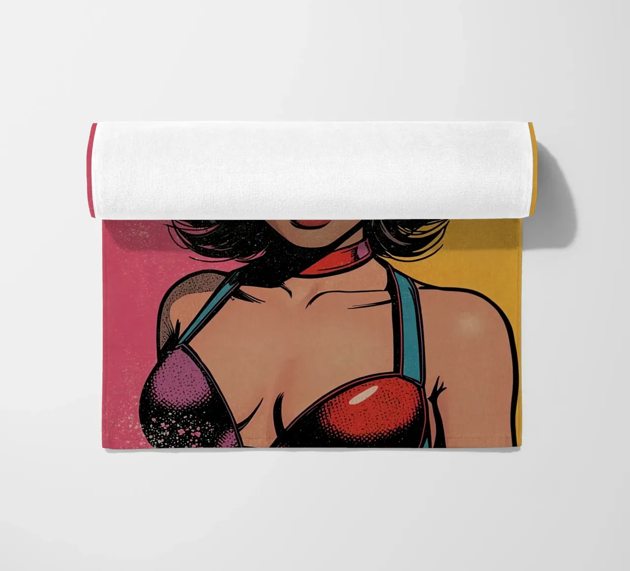 Donna in abito colorato telo mare da DesignDoodle