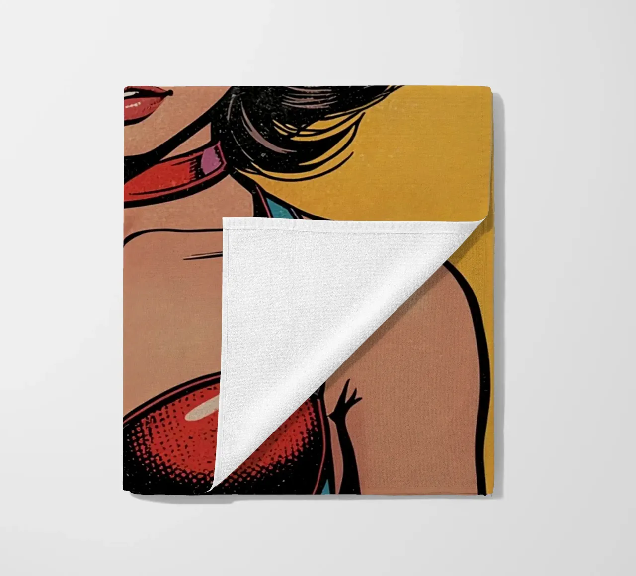 Donna in abito colorato telo mare da DesignDoodle