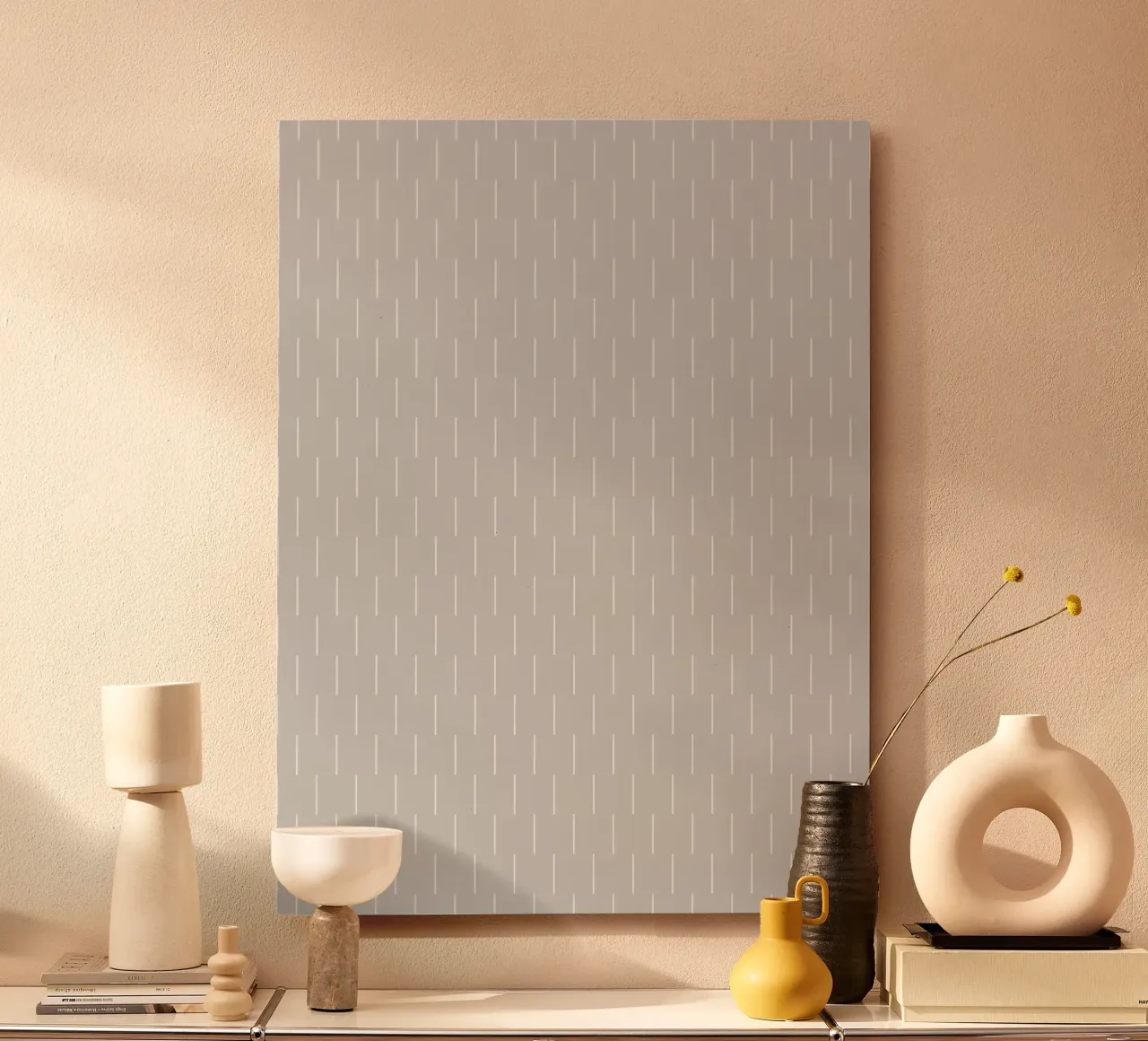 Minimal Scandinavian Chic Lines | White on Light Grey panneau forex de Beauty in Simplicity