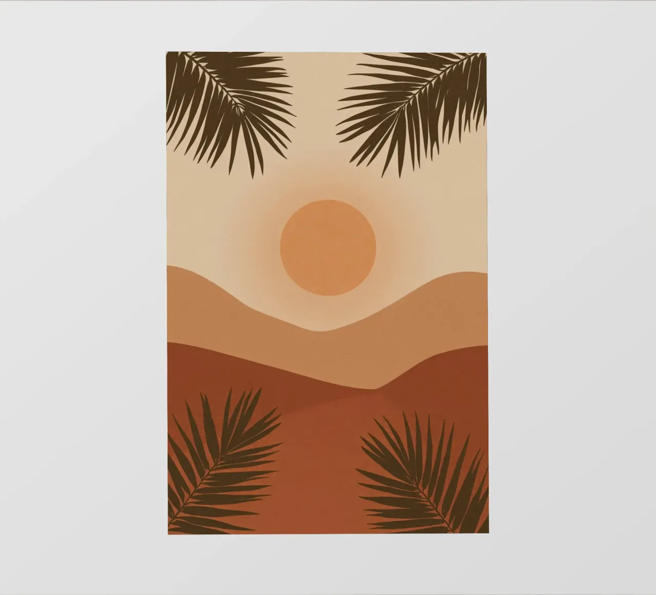 Colline di sole e foglie di palma telo in pvc da DesignDoodle